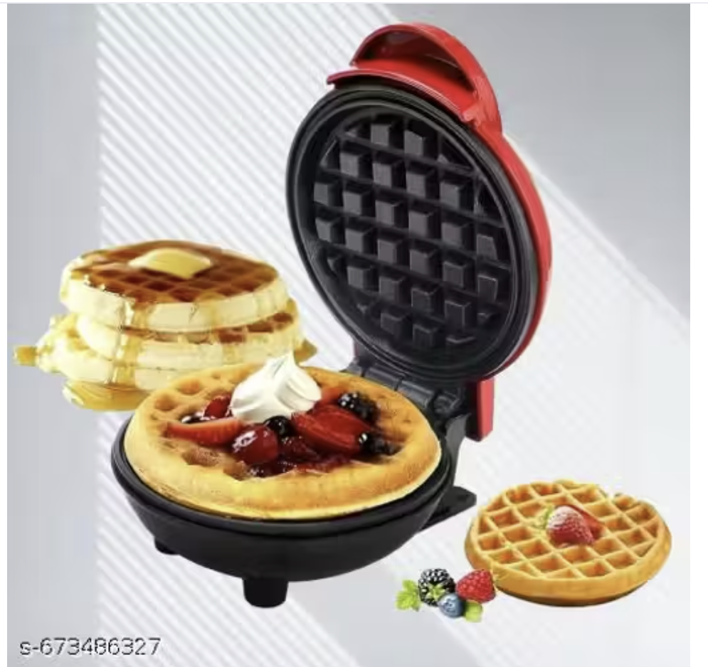 Waffle Maker, Electric Waffle Iron, Mini Waffles Maker Machine For Home, Red - 350 Watts