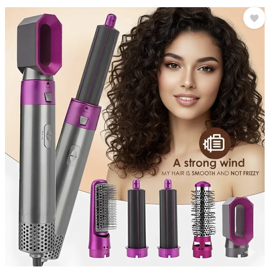 5 in 1 Hot Air Brush Hair Dryer & Volumizer, 1000W Hair Styler 3 Heat Settings For Hair & Head Relaxation at Home for Hair Growth/Stress Relax Hair Straightener (Multicolor)