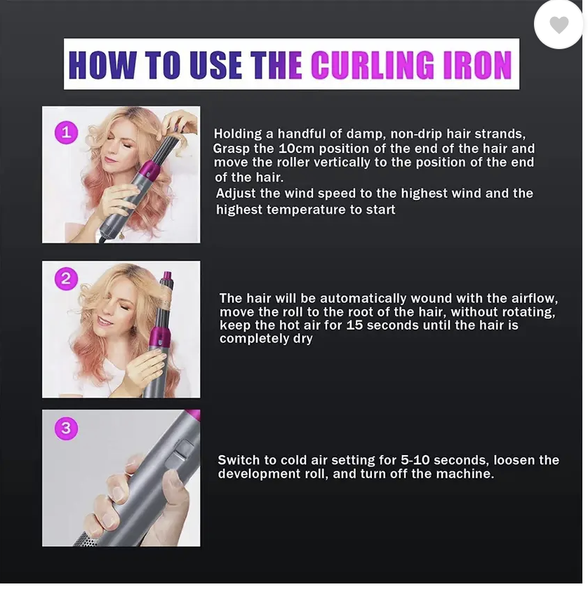 5 in 1 Hot Air Brush Hair Dryer & Volumizer, 1000W Hair Styler 3 Heat Settings For Hair & Head Relaxation at Home for Hair Growth/Stress Relax Hair Straightener  (Multicolor)