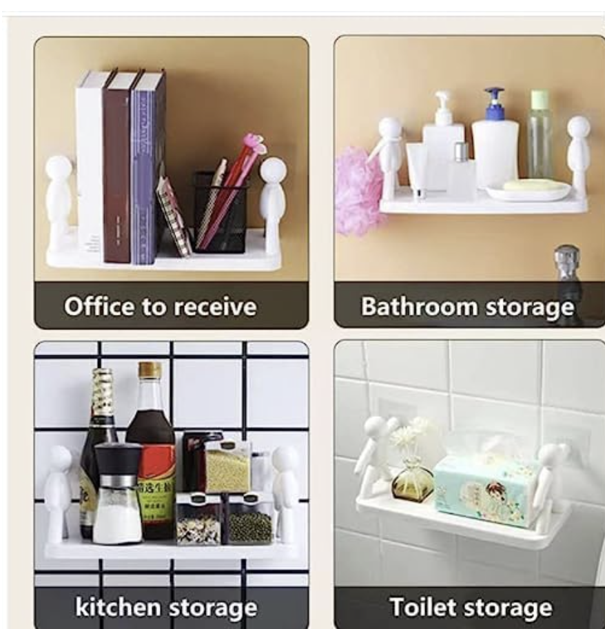 Self Adhesivecute Wall Hanging Bathroom Storage Rack