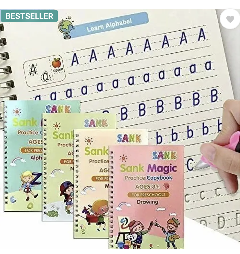 Kids MAgic Book ( 4 book + Pen with 1 Refills)