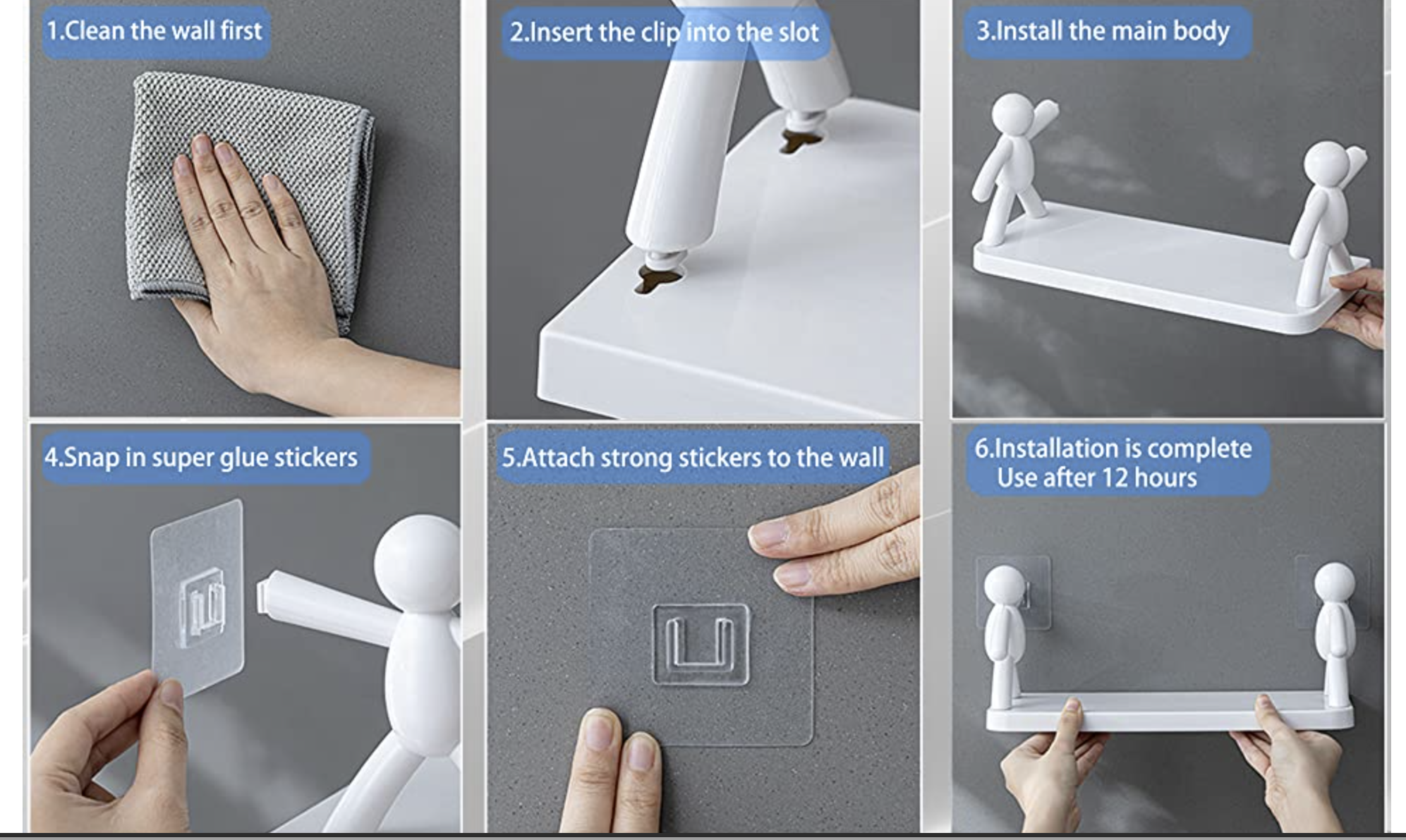 Self Adhesivecute Wall Hanging Bathroom Storage Rack