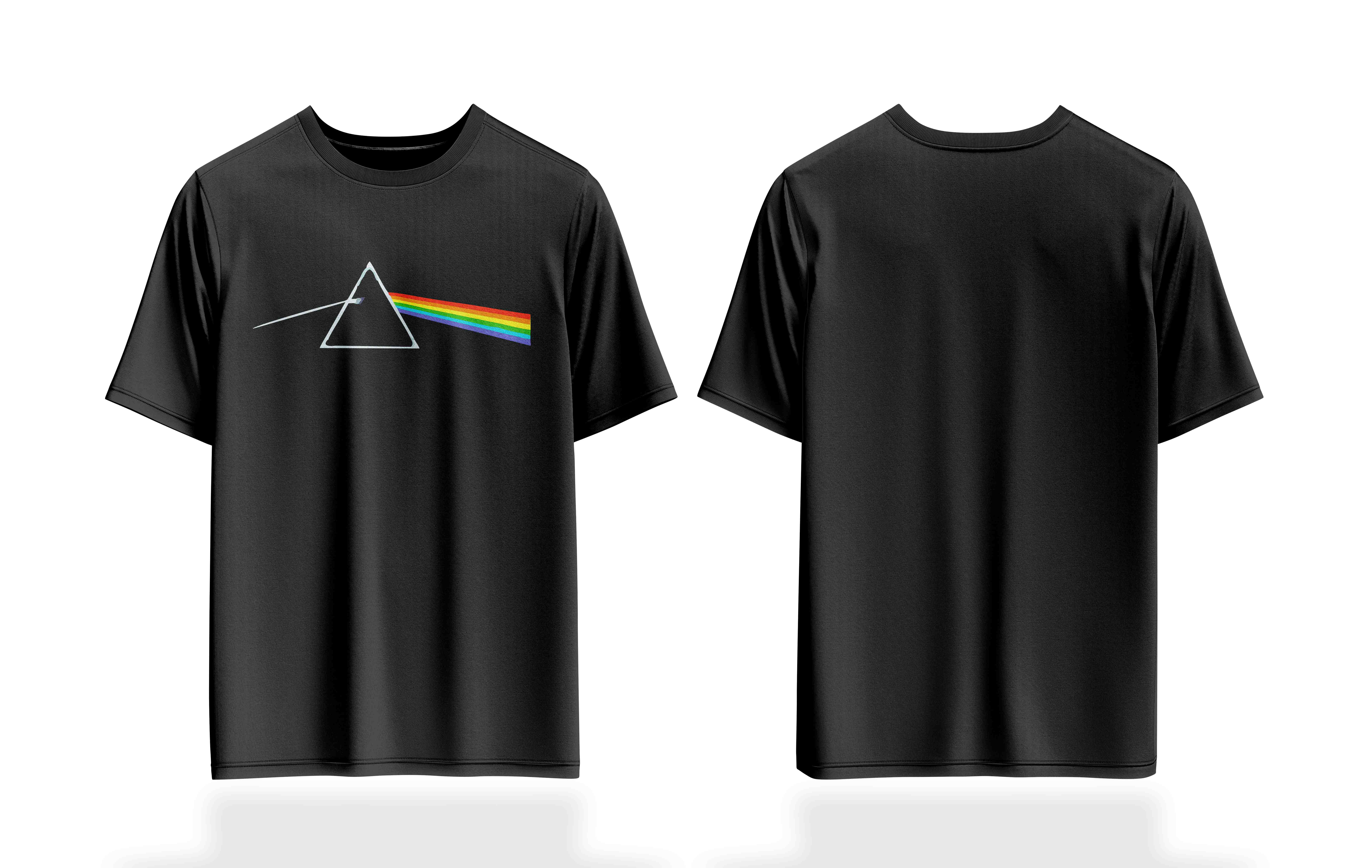 Camiseta Preta com Estampa de Prisma