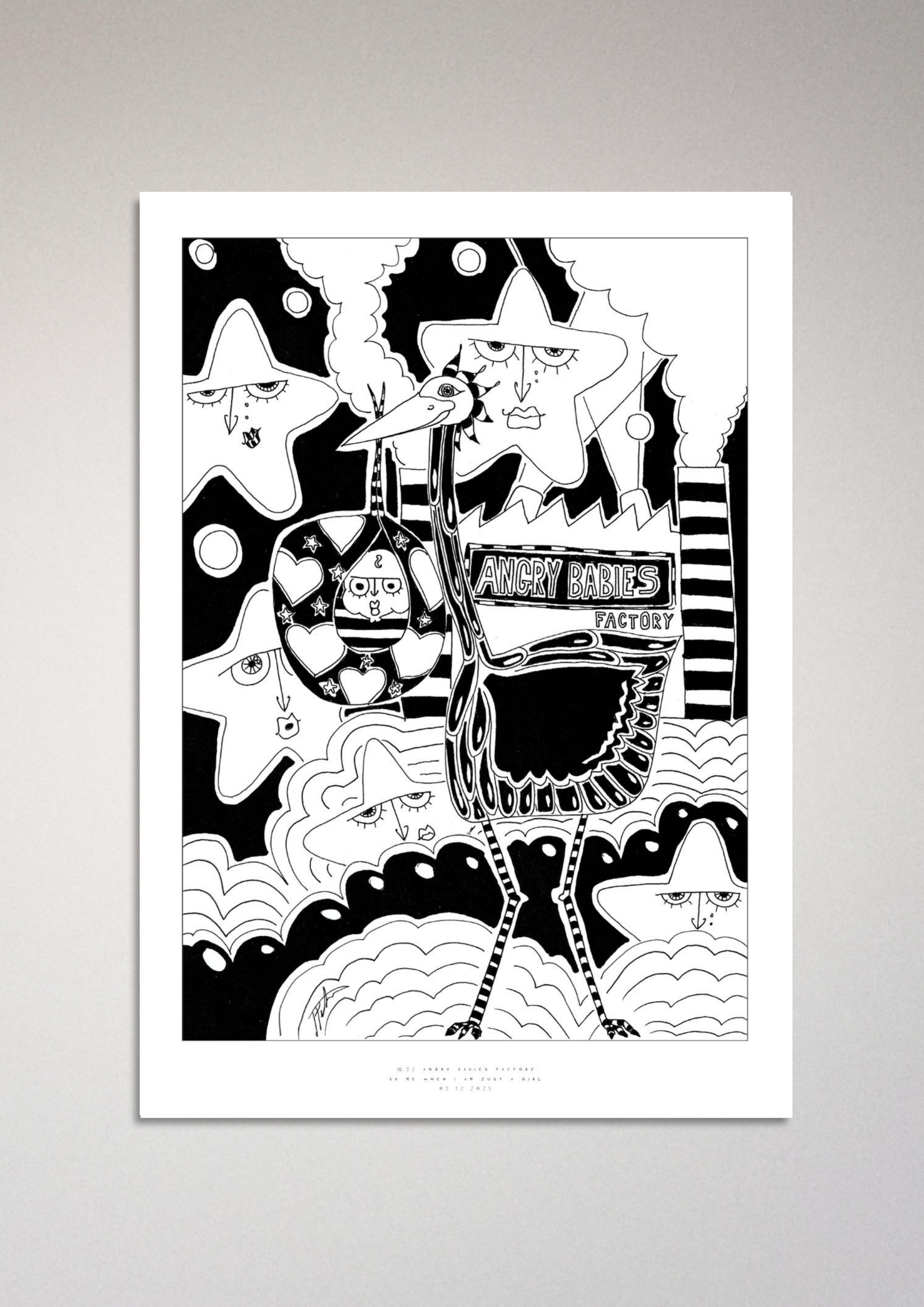 #32 Angry babies factory - Semi-Glossy Paper Poster