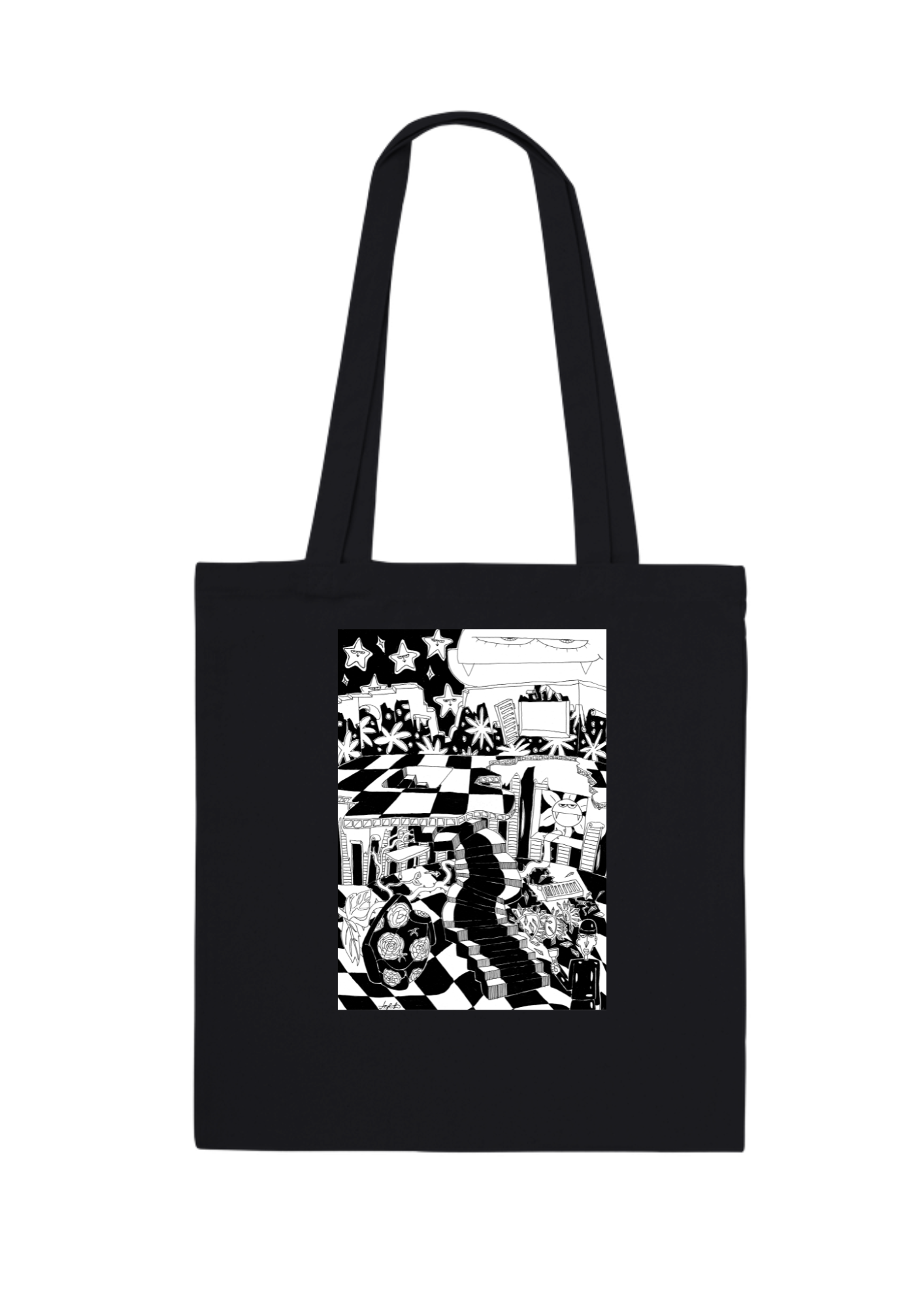 #47 Urbex stairs -  Organic Tote Bag - Black