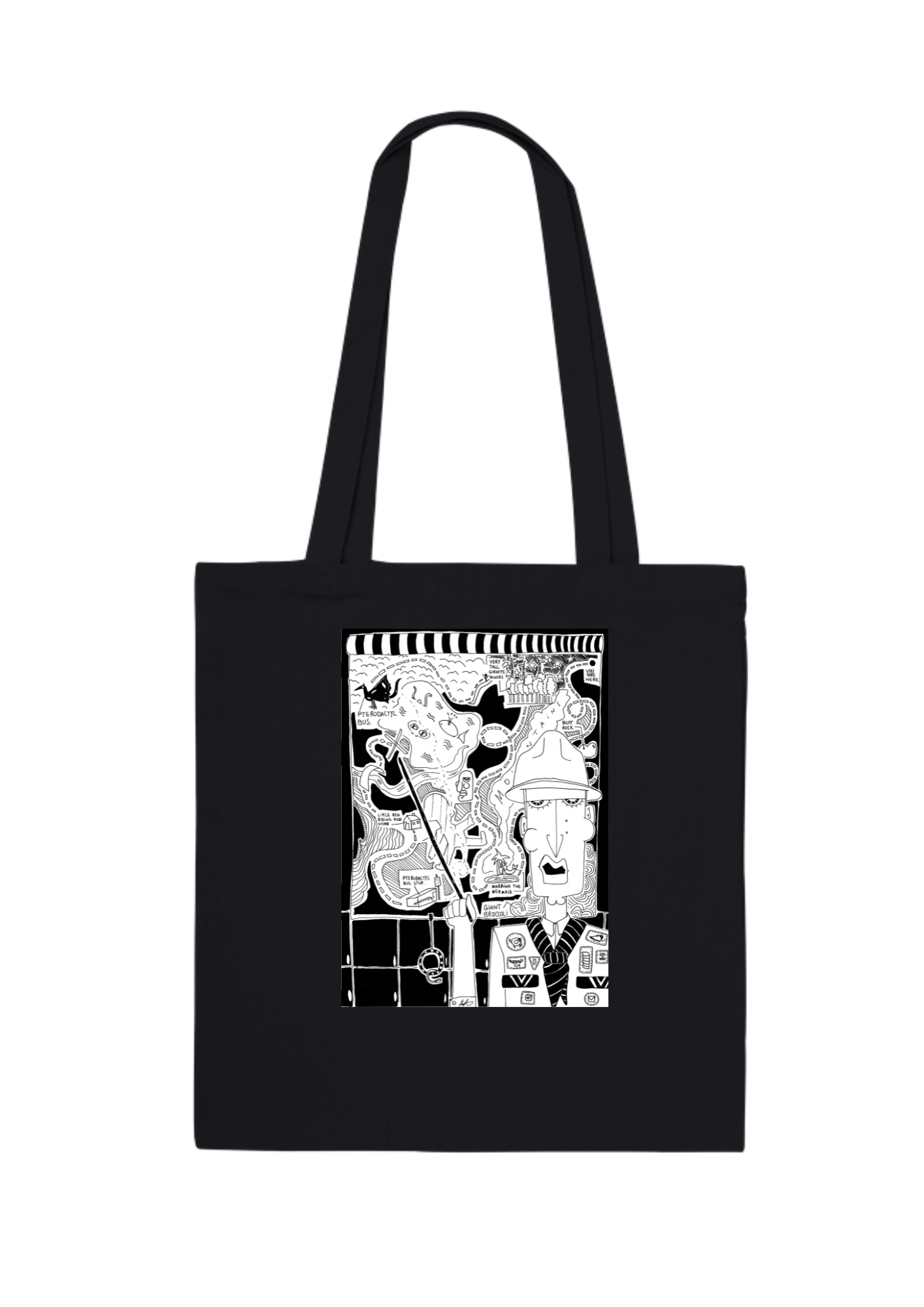 #30 The treasure map -  Organic Tote Bag - Black