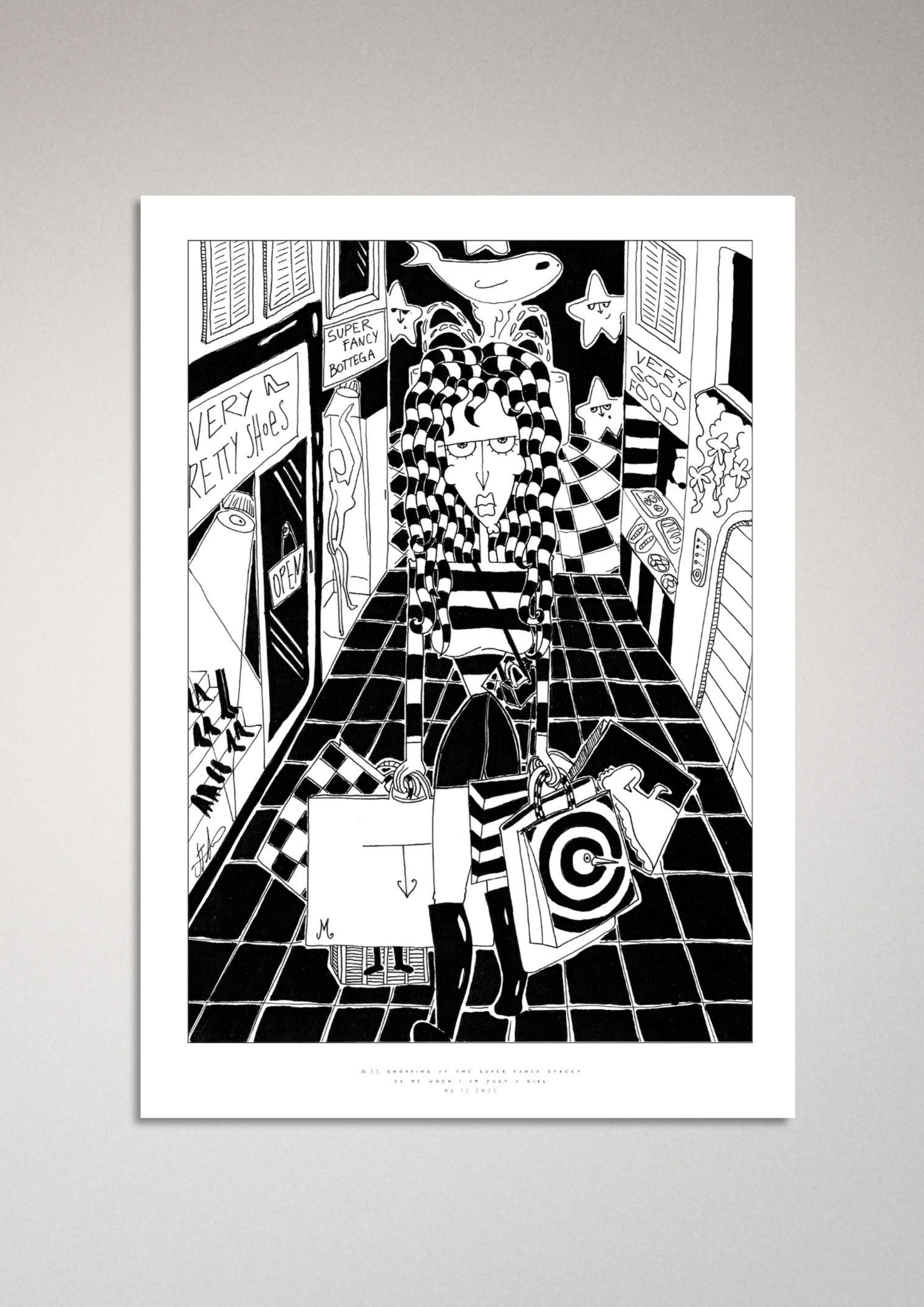 #33 Shopping at the super fancy street - Semi-Glossy Paper Poster