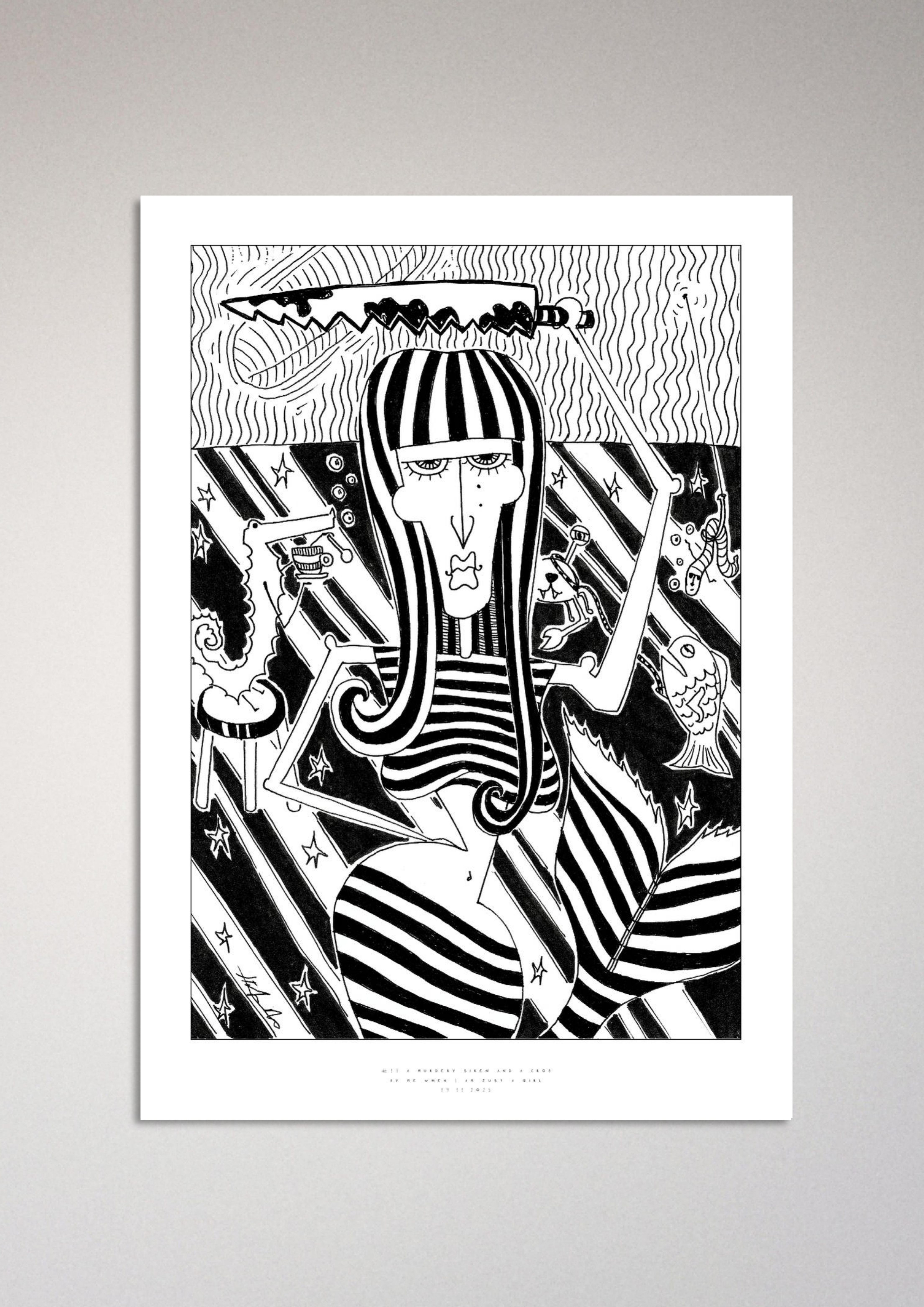 #17 A murdery siren and a crob  - Semi-Glossy Paper Poster