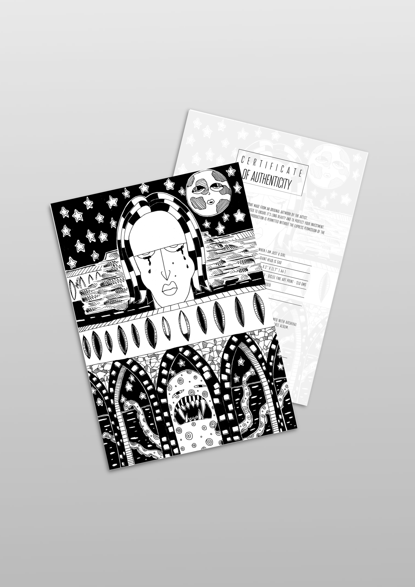 #77 Giant head is sad - Gilcèe Print