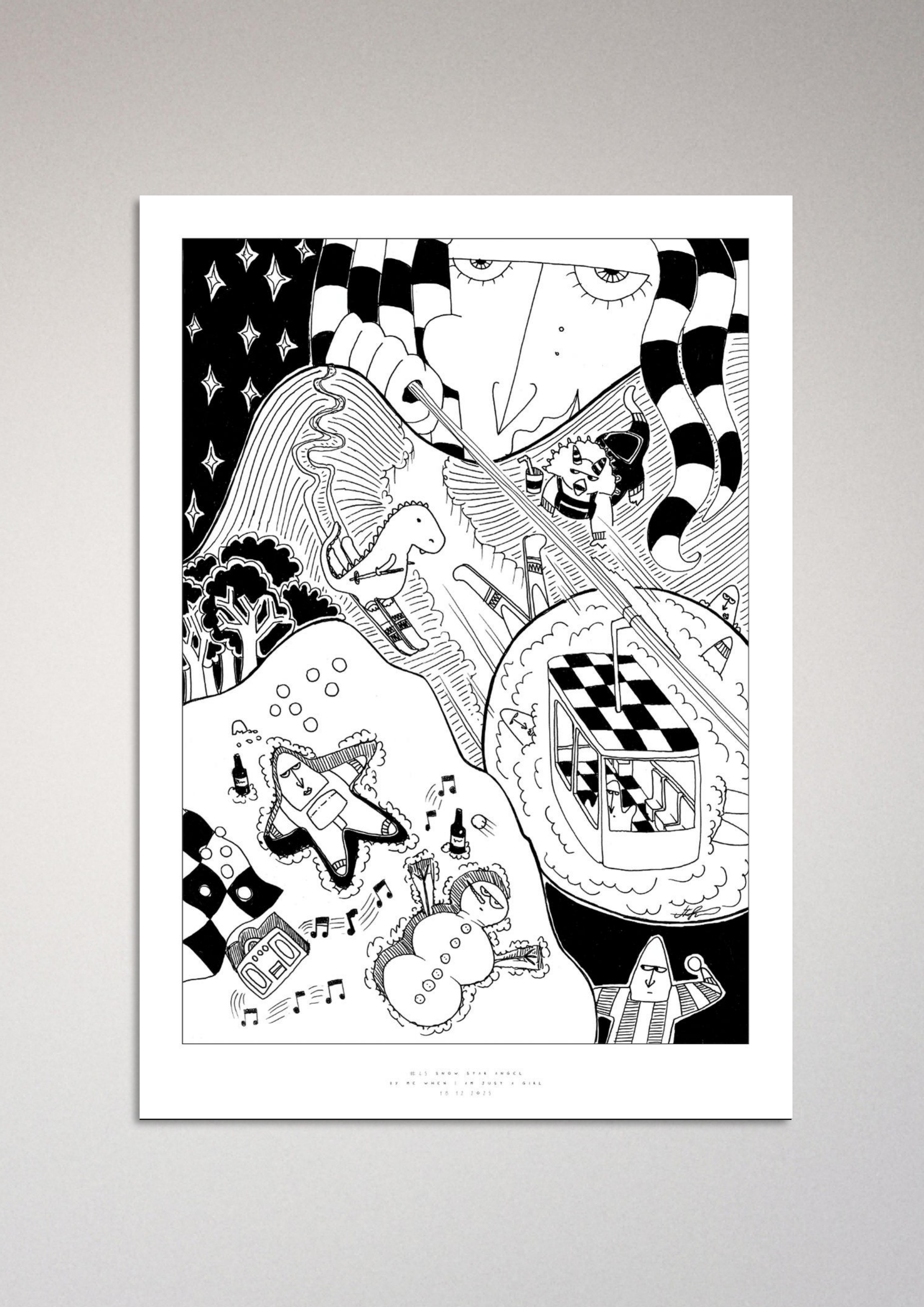 #45 Snow star angel - Semi-Glossy Paper Poster