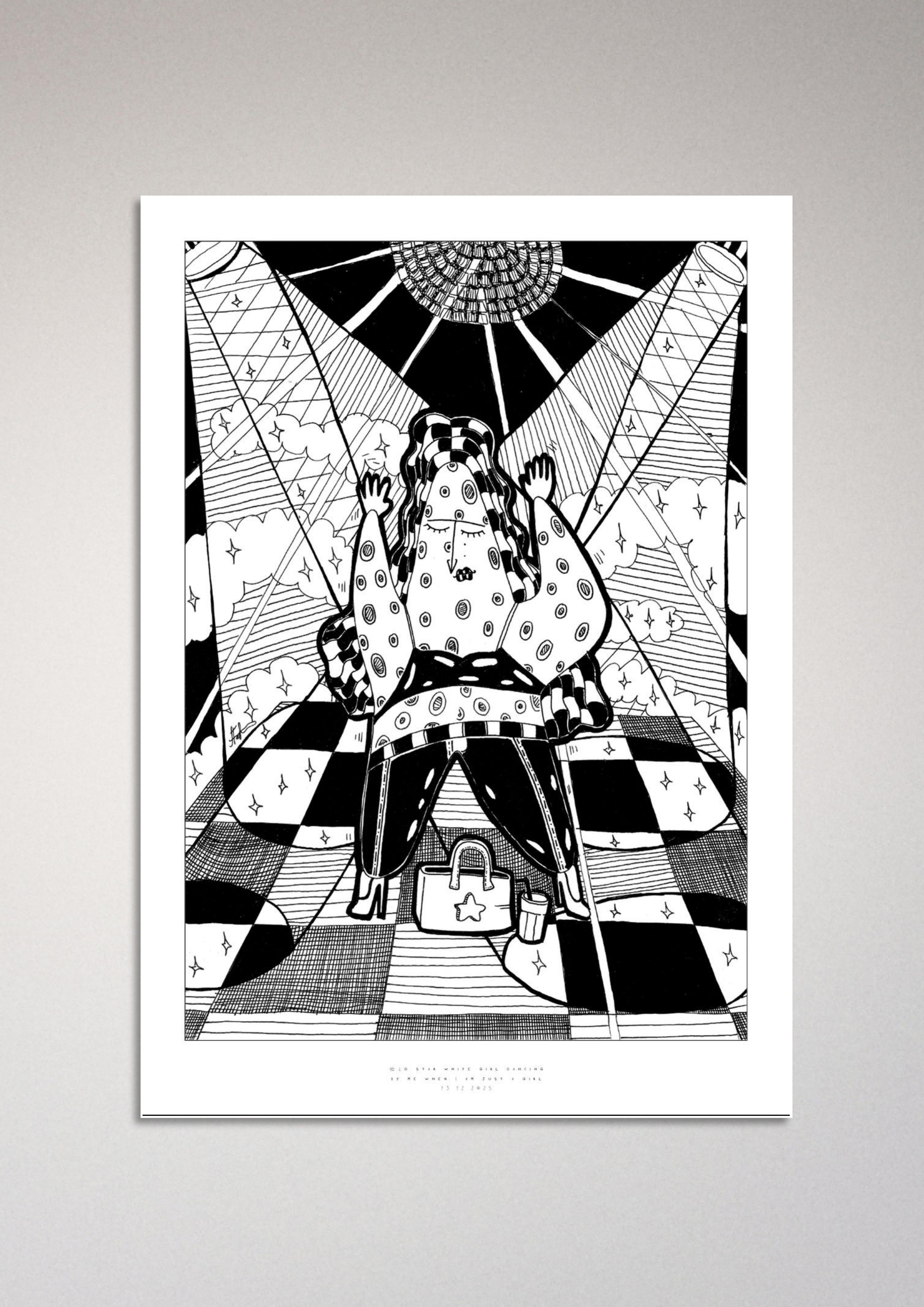 #40 Star white girl dancing -  Semi-Glossy Paper Poster