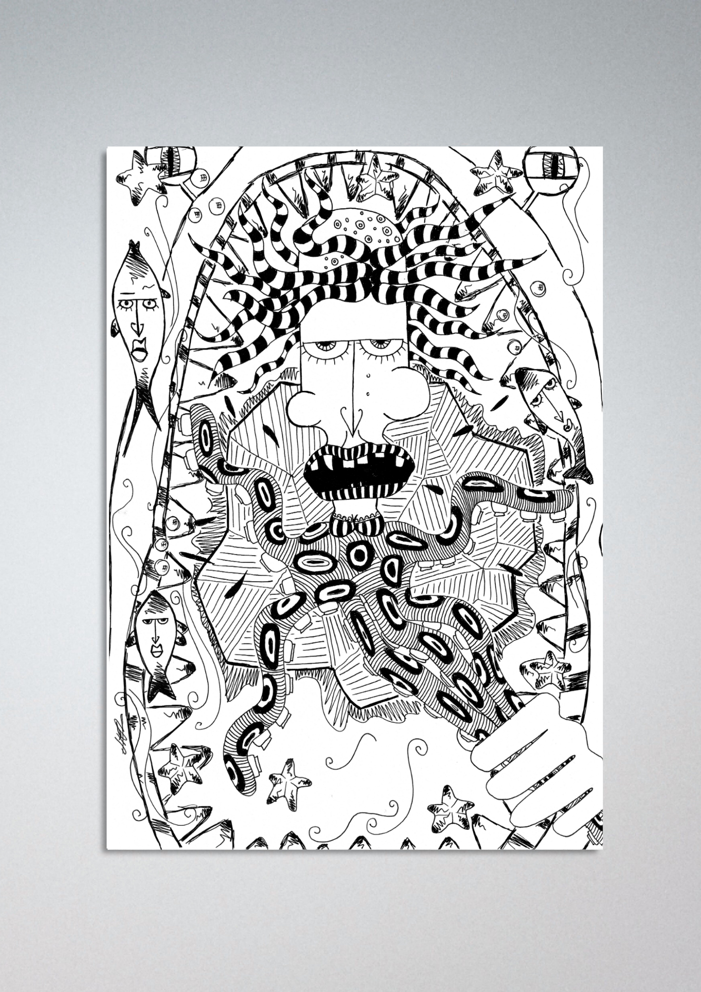 #13 Forehead so long that it had to be an octopus - Gilcèe Print