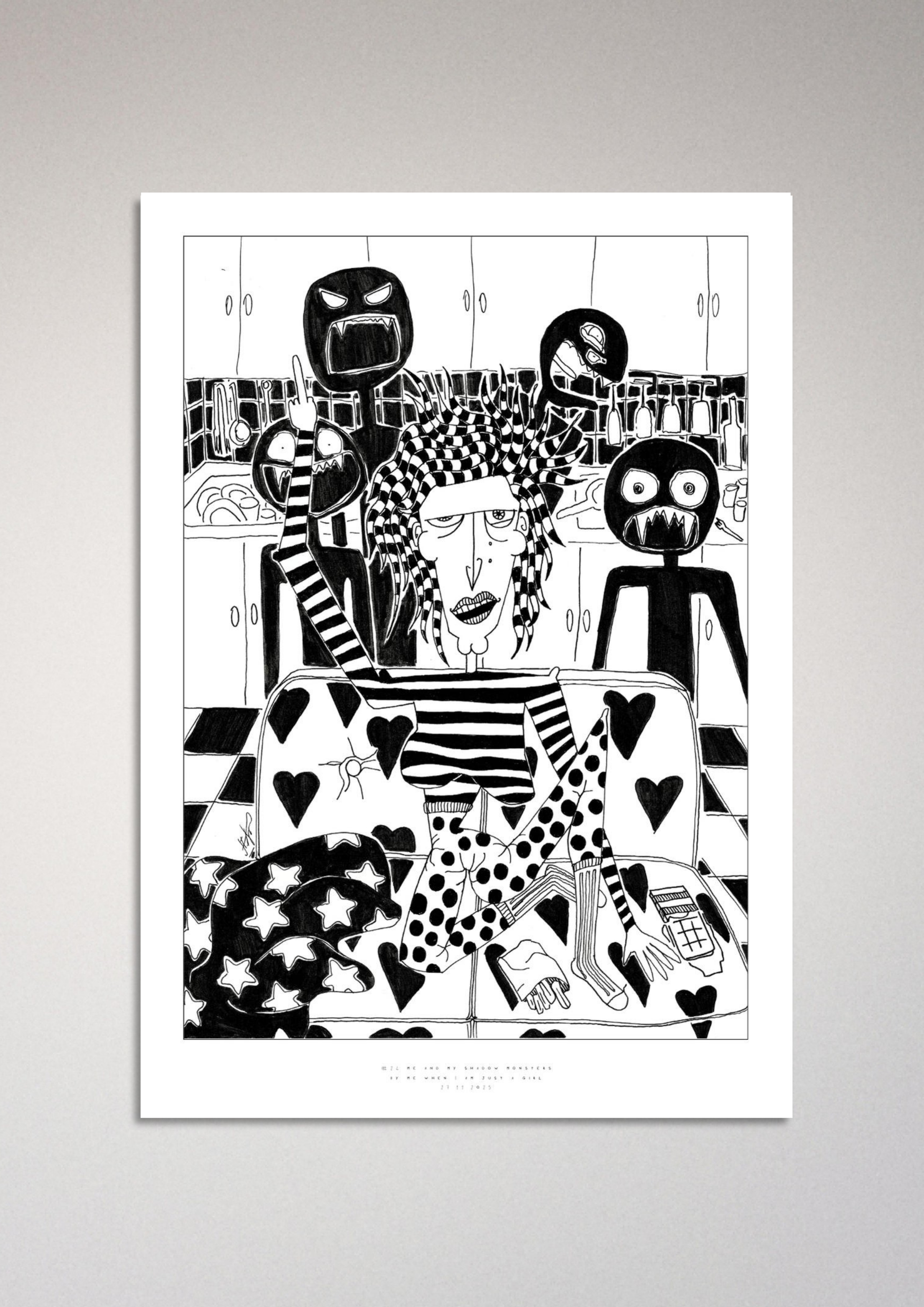 #24 Me and my shadow monsters  - Semi-Glossy Paper Poster