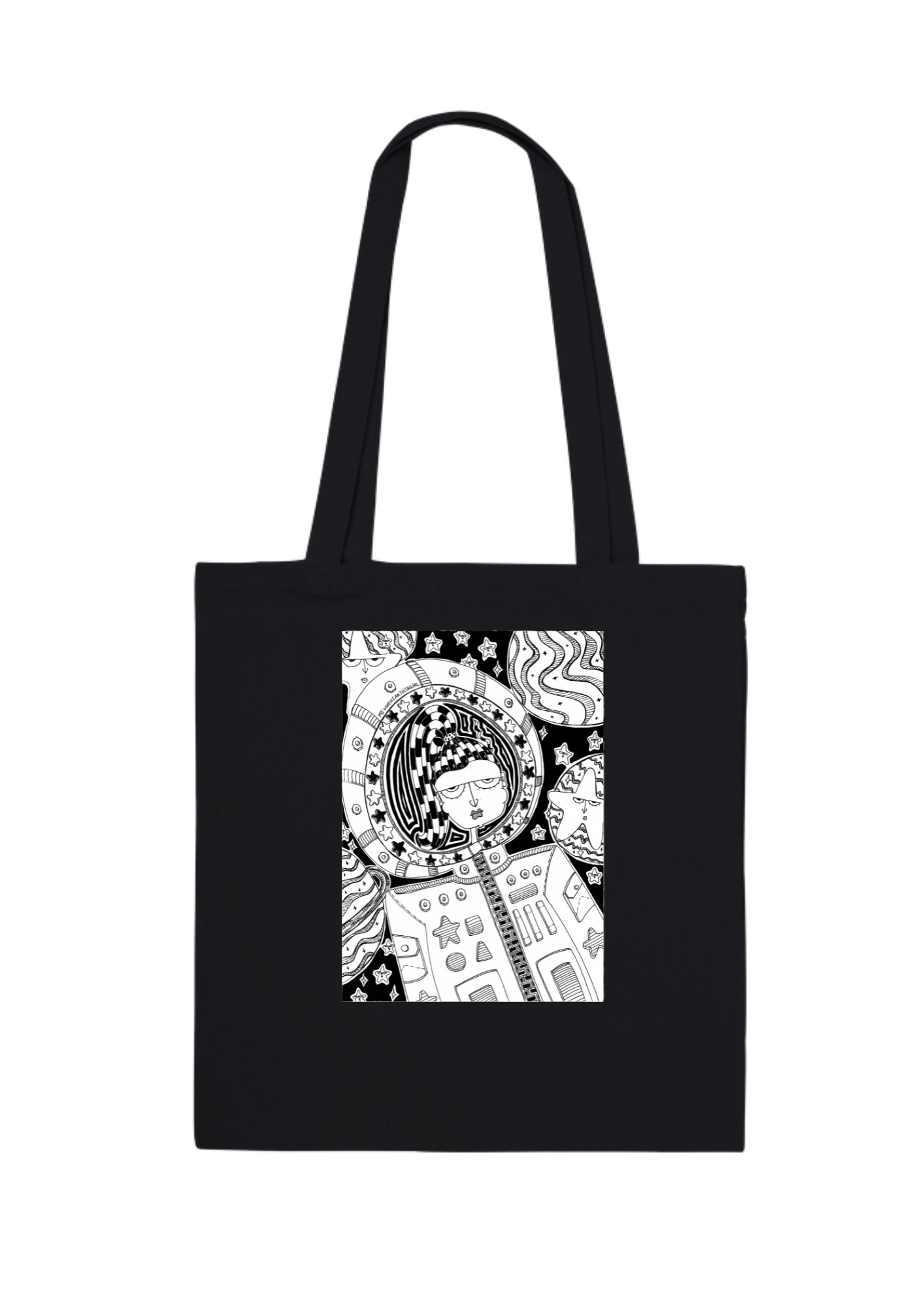 #106 A very smart girl - Organic Tote Bag - Black