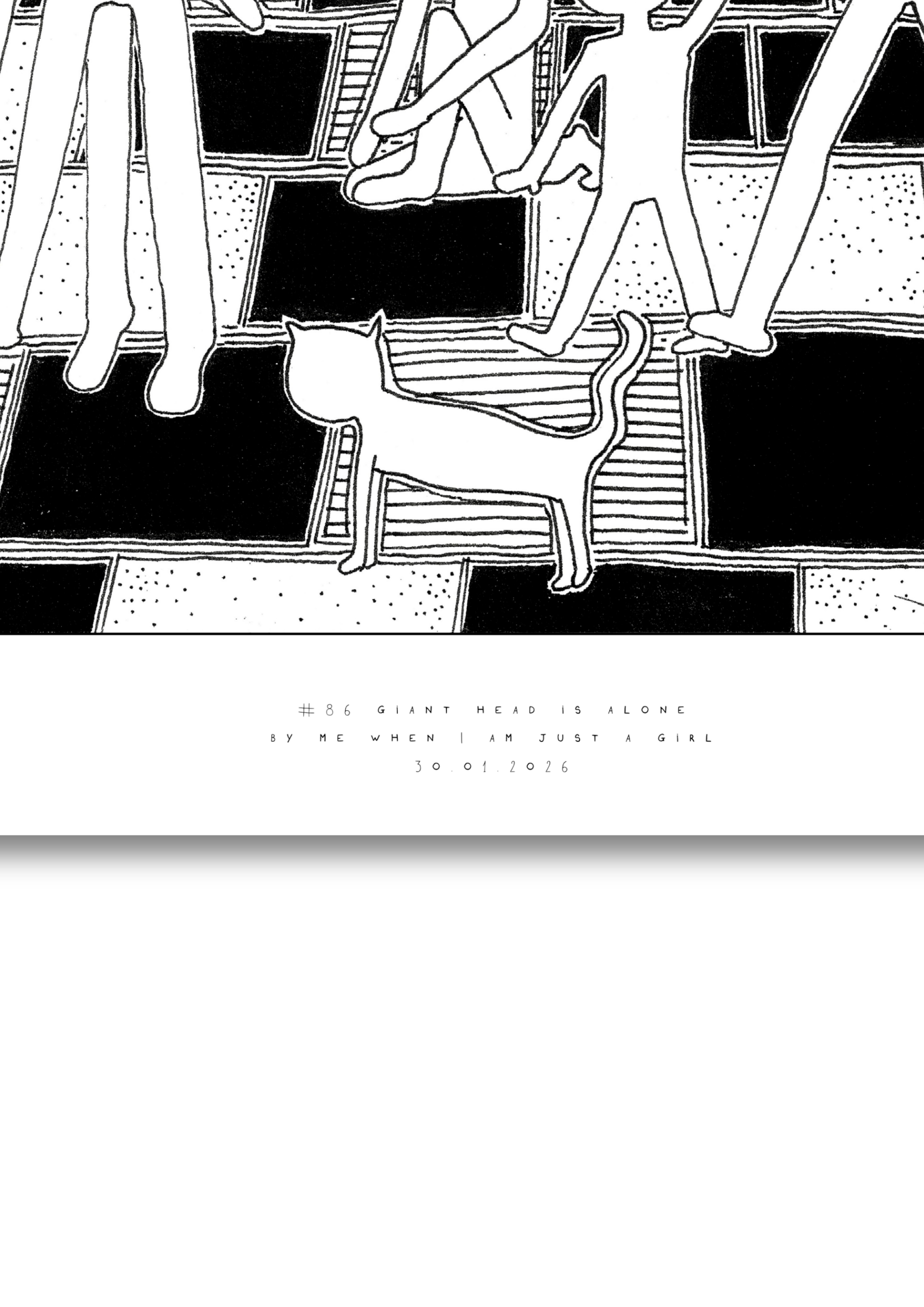 #86 - Giant head is alone - Semi-Glossy Paper Post