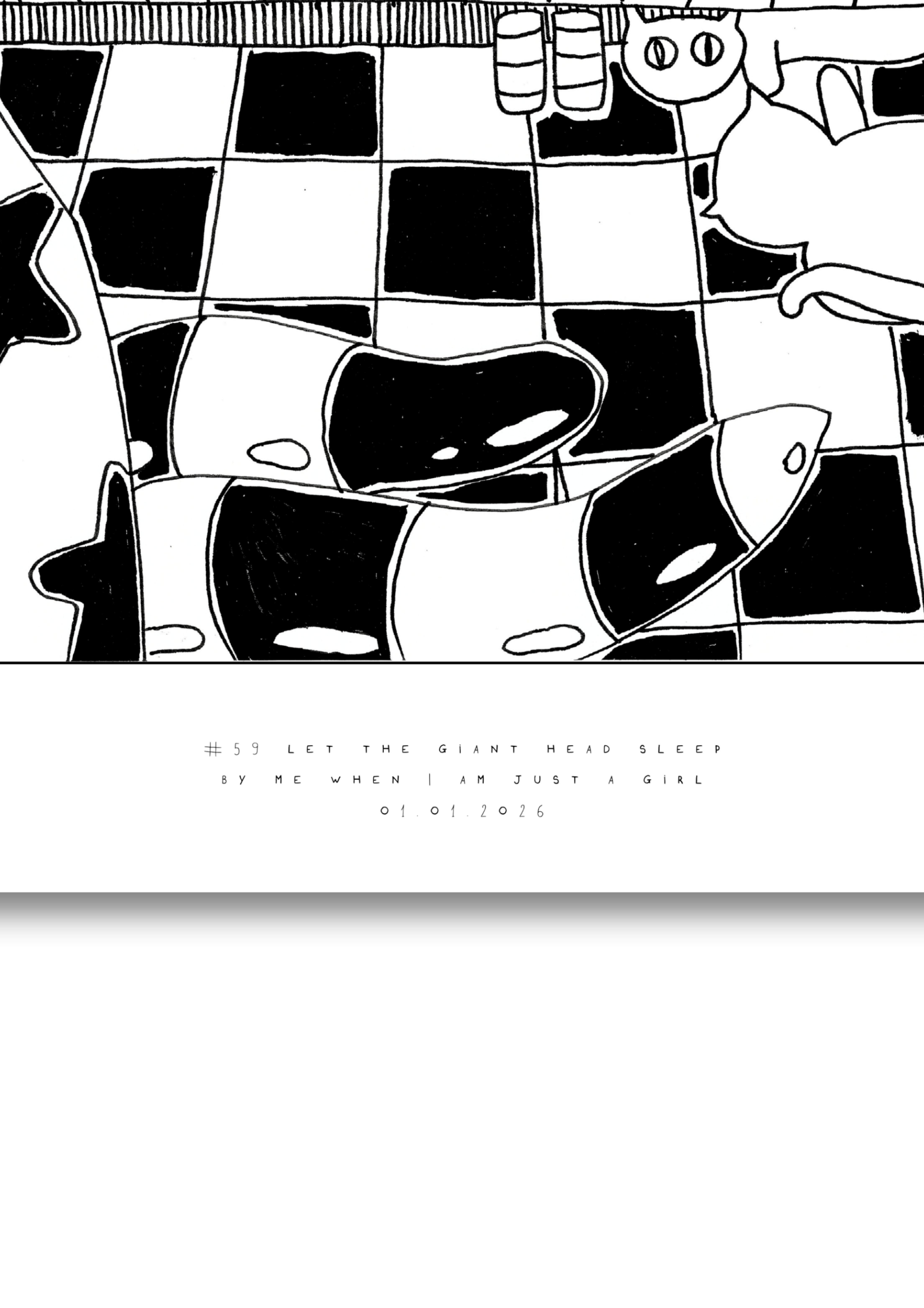 #59 Let the giant head sleep - Semi-Glossy Paper Poster