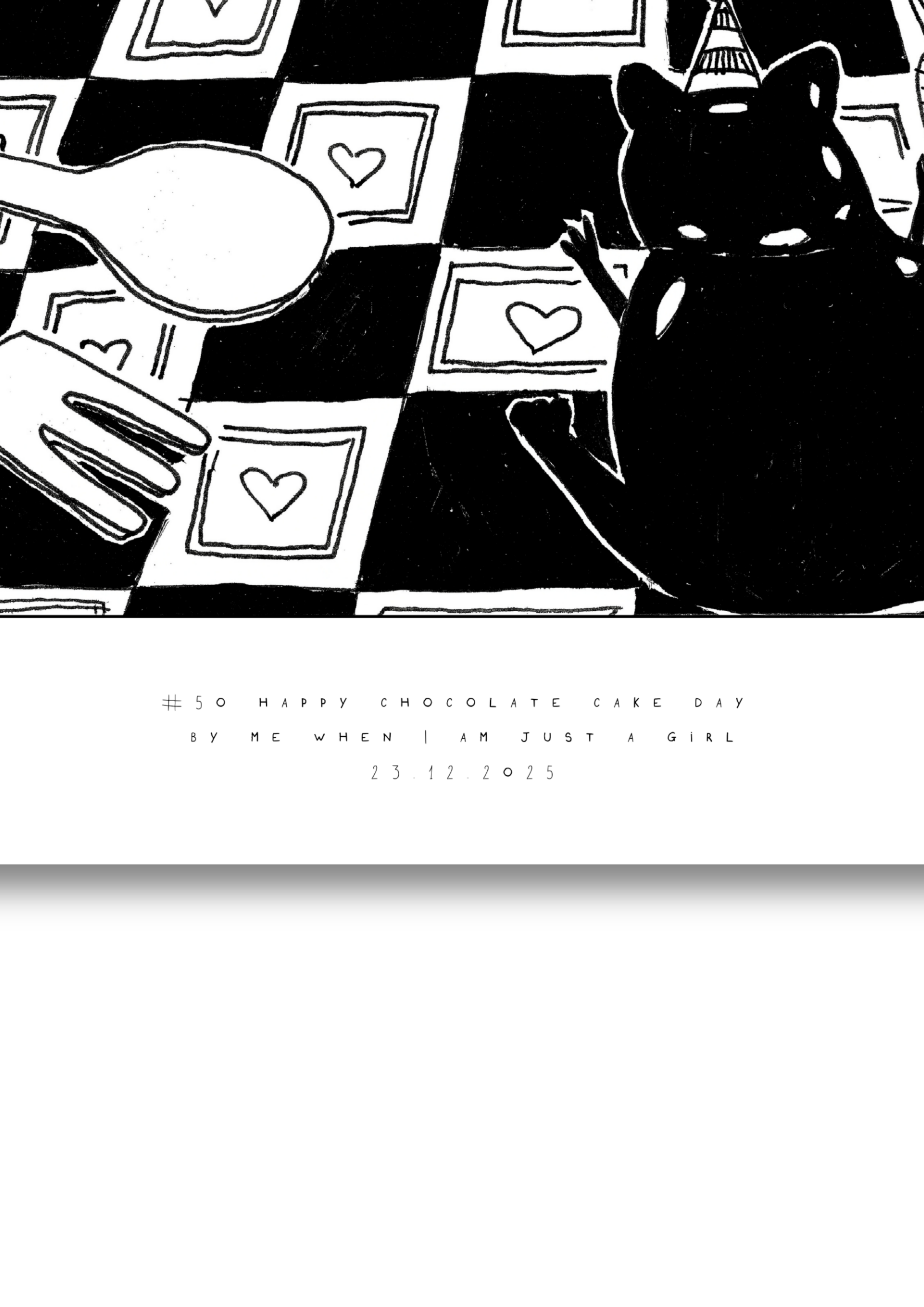 #50 Happy chocolate cake day - Semi-Glossy Paper Poster