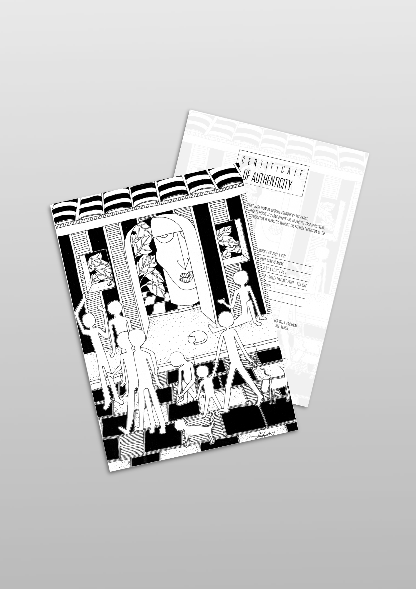 #86 Giant head is alone - Gilcèe Print