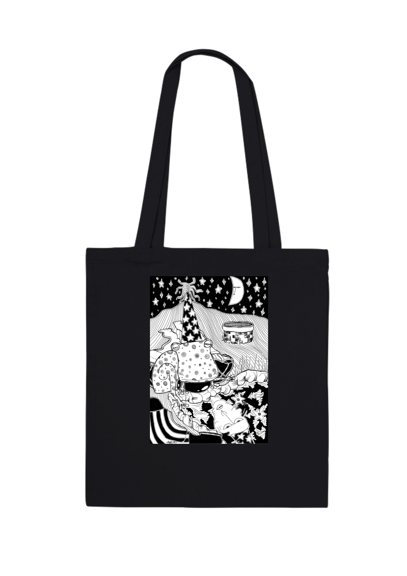#58 I want to turn into a frog -  Organic Tote Bag - Black