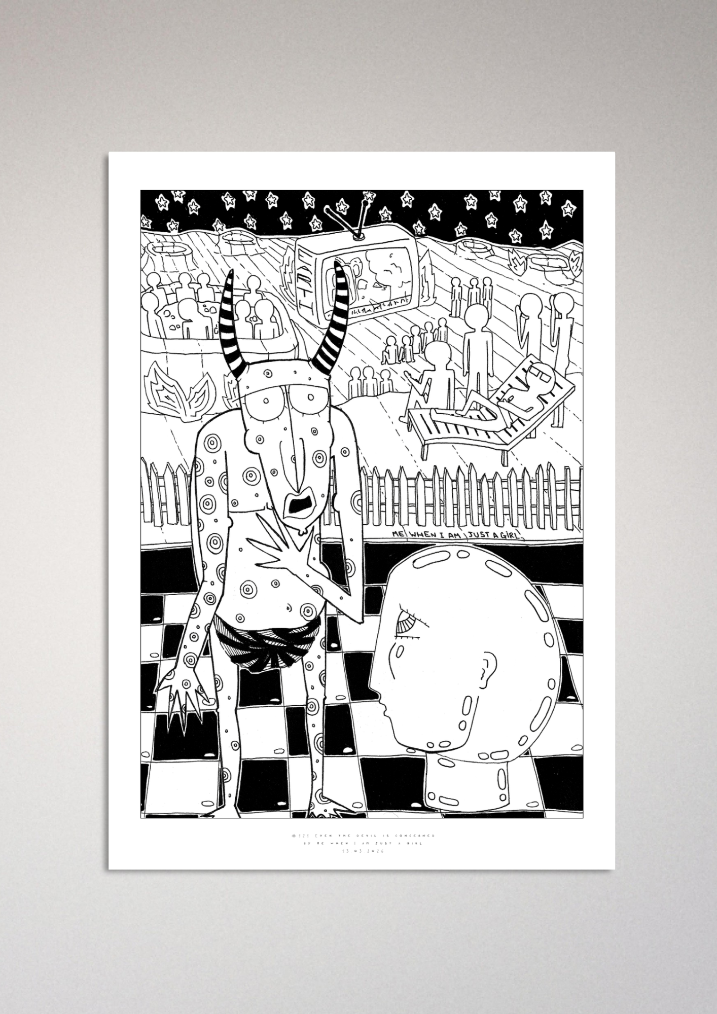 #121 Even the devil is concerned -  Semi-Glossy Paper Poster