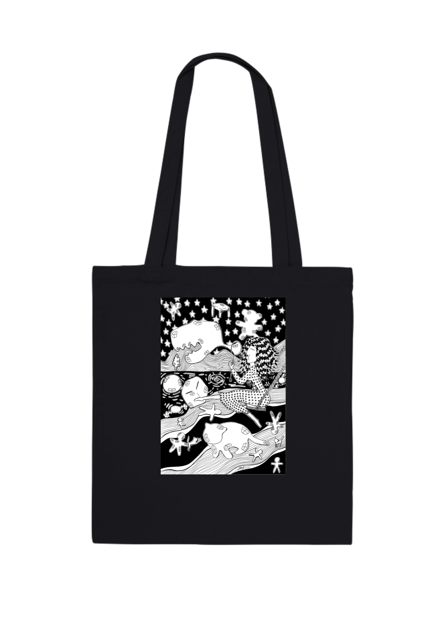 #96 The creation of the world -  Organic Tote Bag - Black