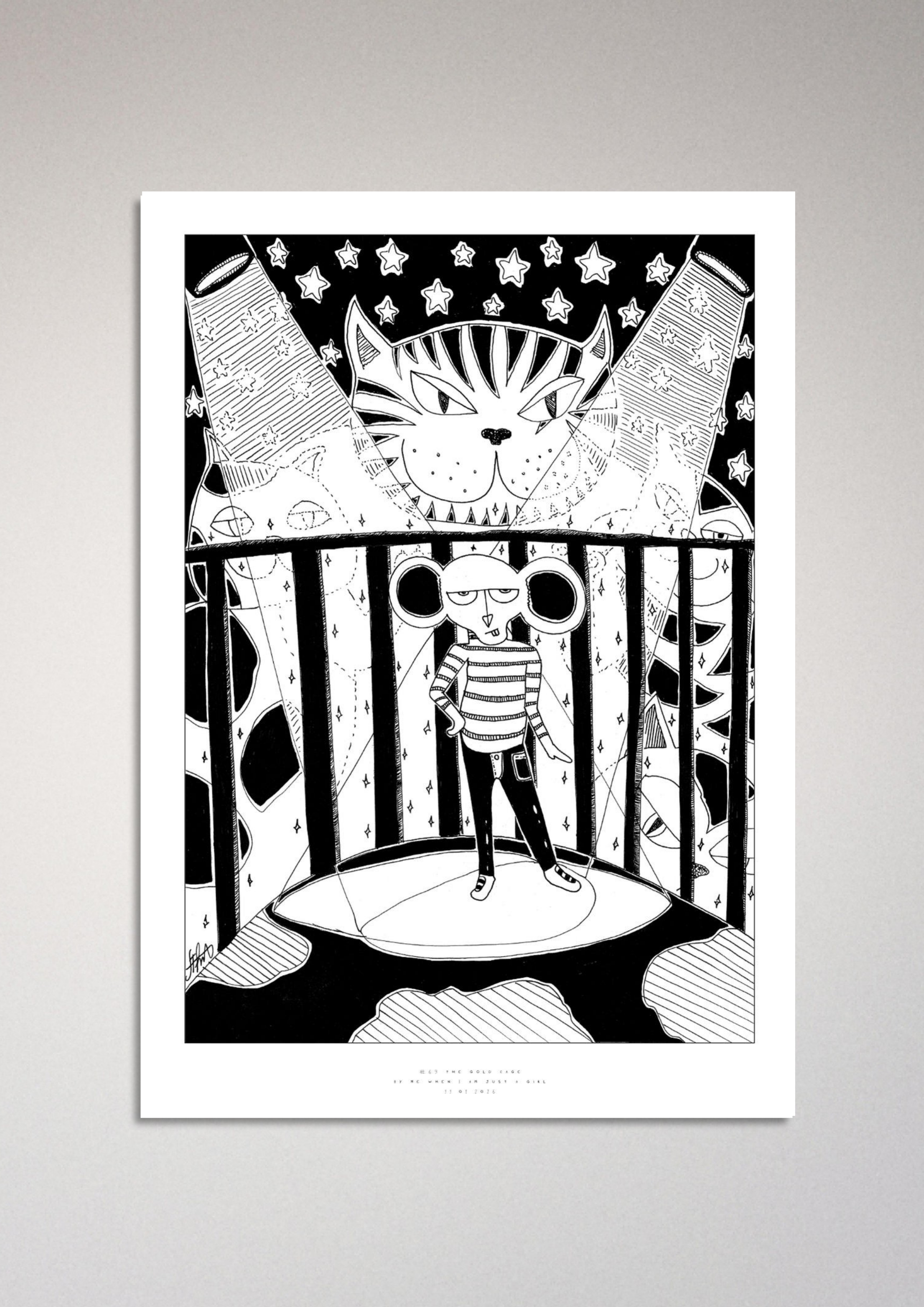 #69 The gold cage - Semi-Glossy Paper Poster