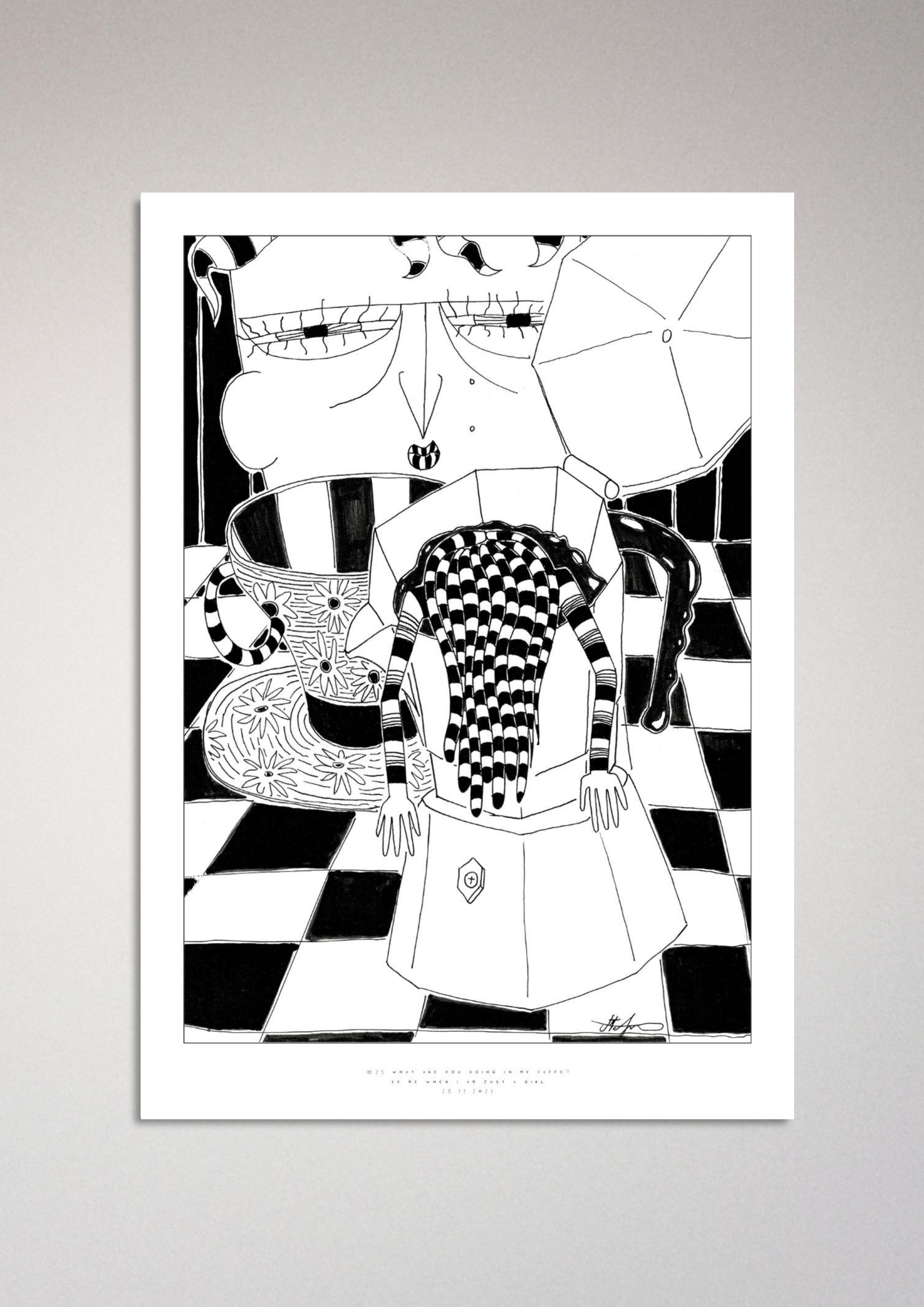 #25 What are you doing in my caffè - Semi-Glossy Paper Poster