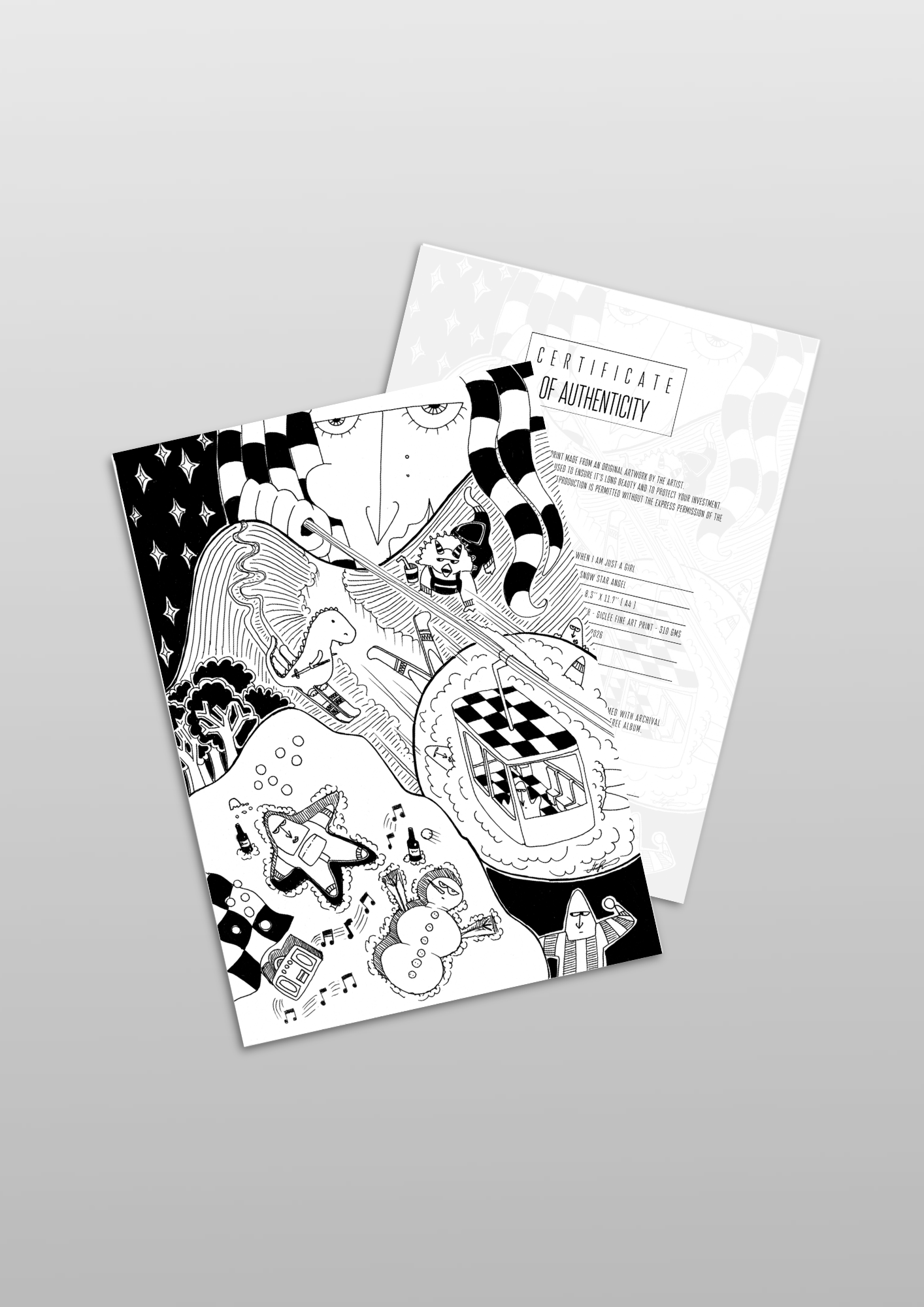 #45  snow star angel - Gilcèe Print