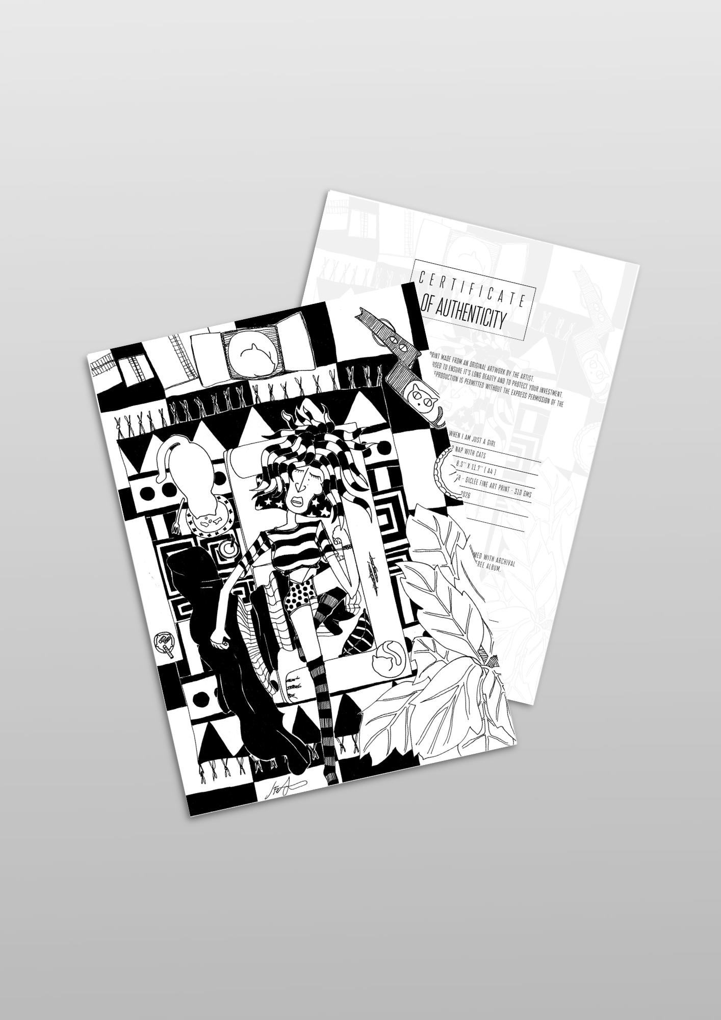 #42 Nap with cats - Gilcèe Print