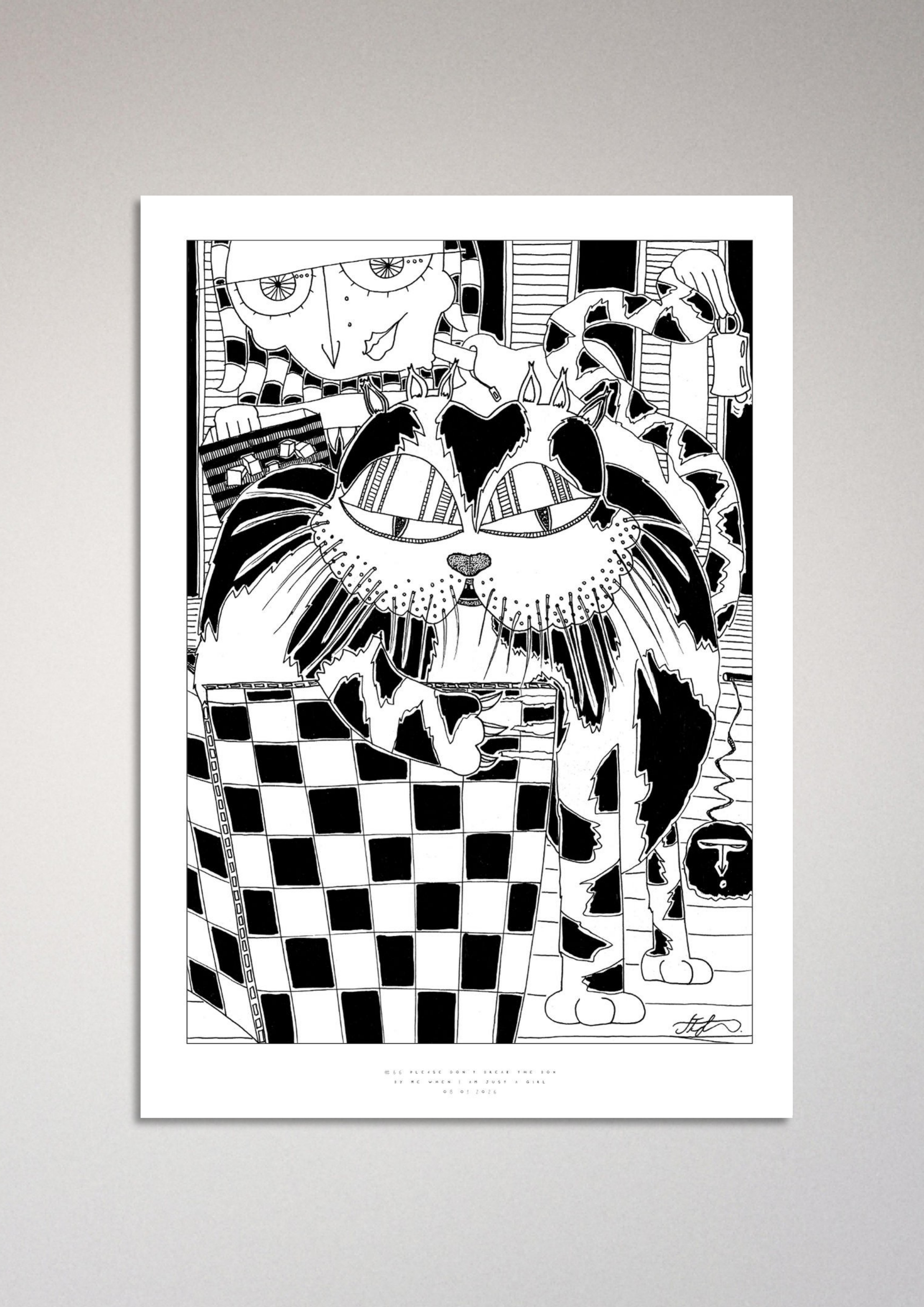 #66 Please don't break the box - Semi-Glossy Paper Poster