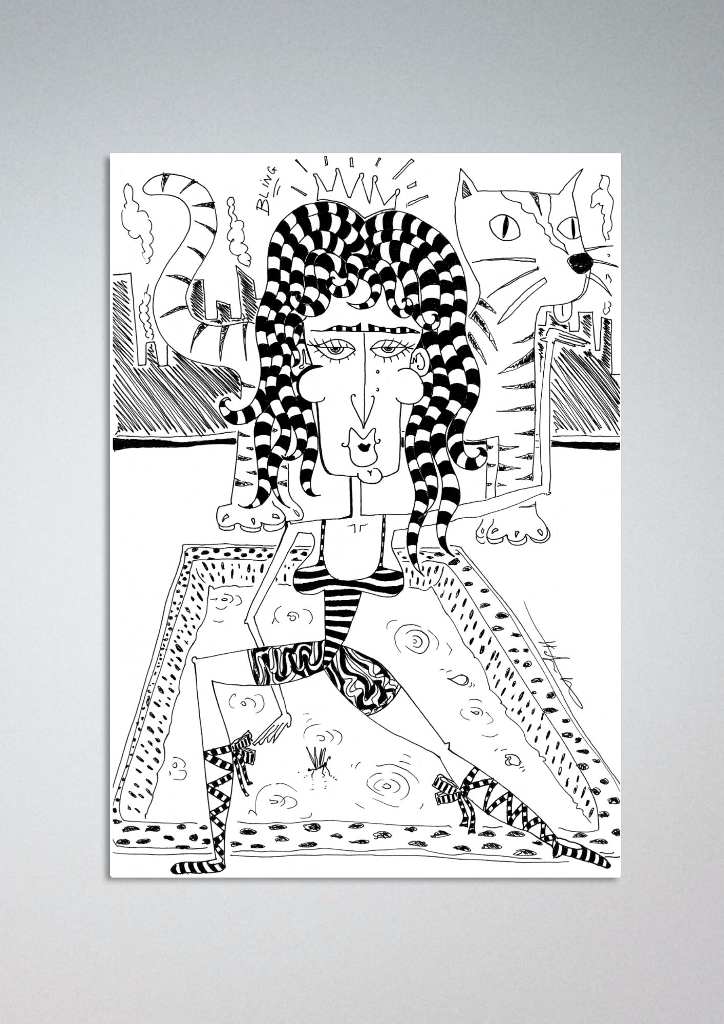 #8 Ballerina, giant cat and one moskito - Gilcèe Print