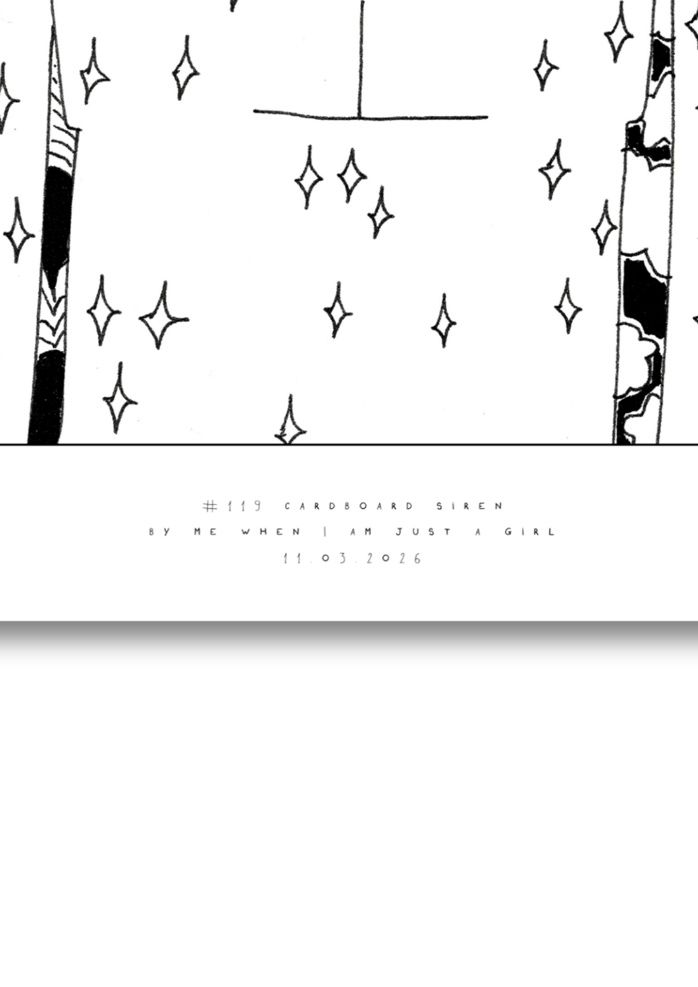 #119 Cardboard Siren -  Semi-Glossy Paper Poster