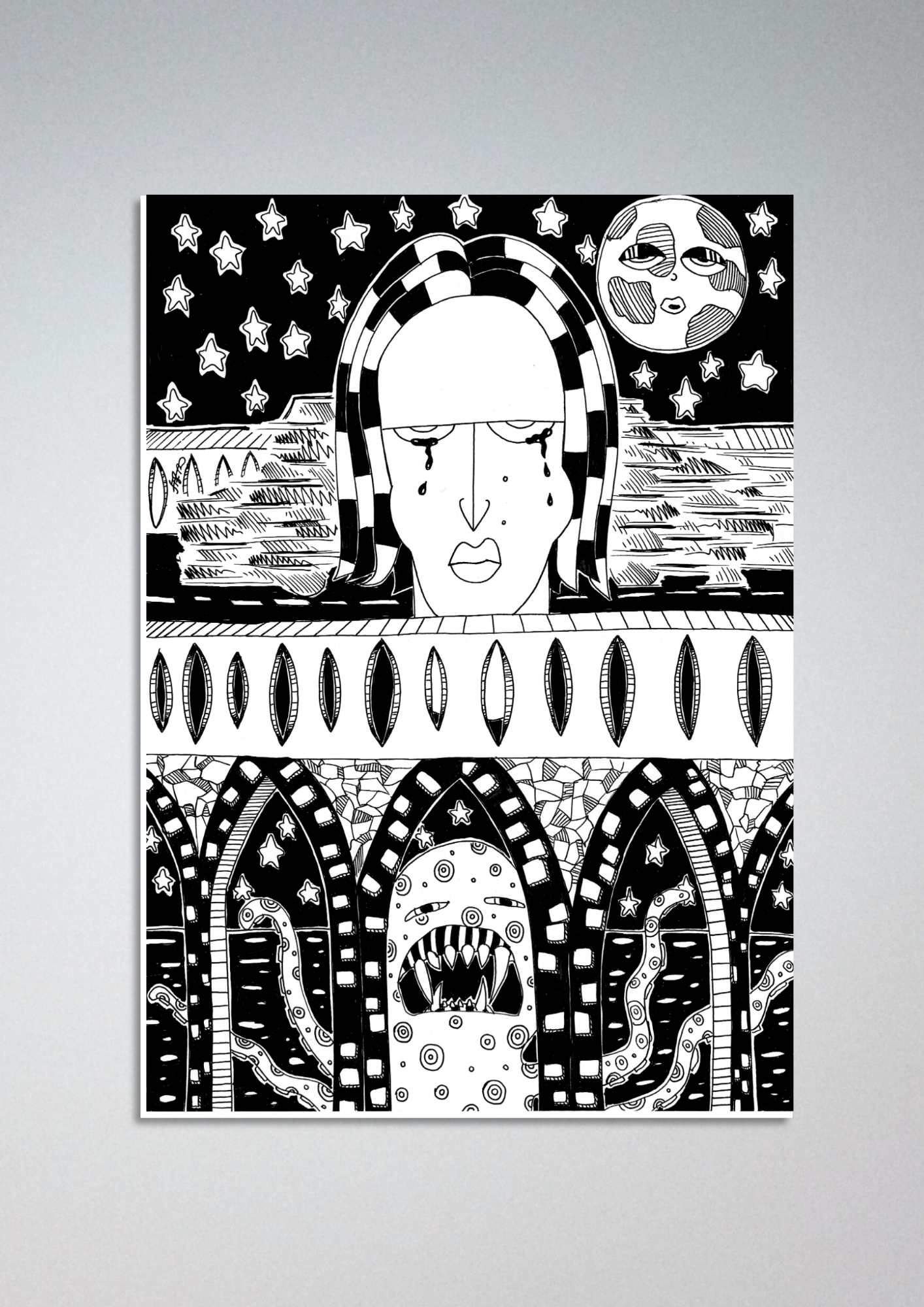 #77 Giant head is sad - Gilcèe Print