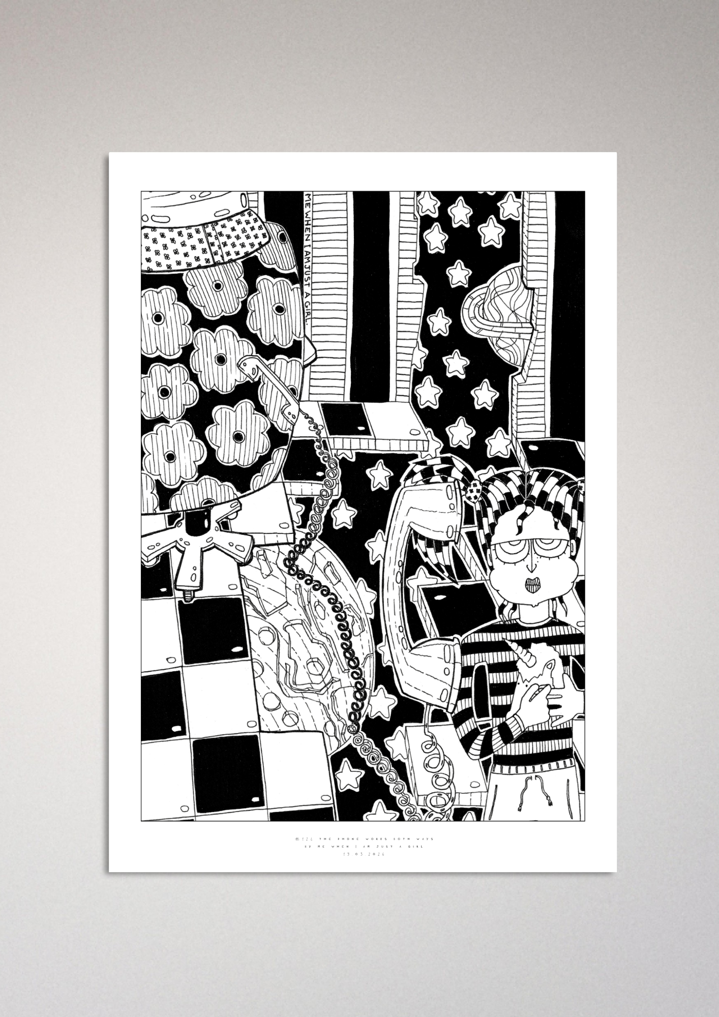 #124 The phone works both ways - Semi-Glossy Paper Poster