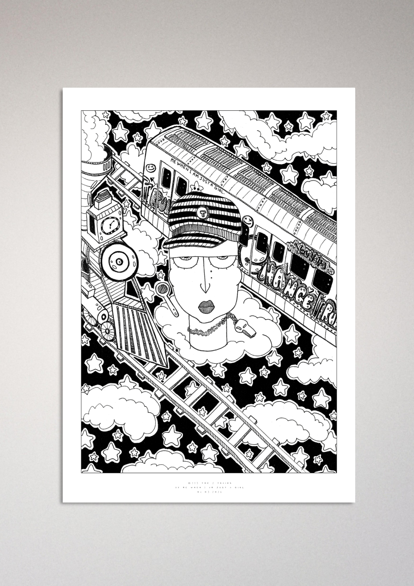 #113 - The 2 trains -  Semi-Glossy Paper Poster