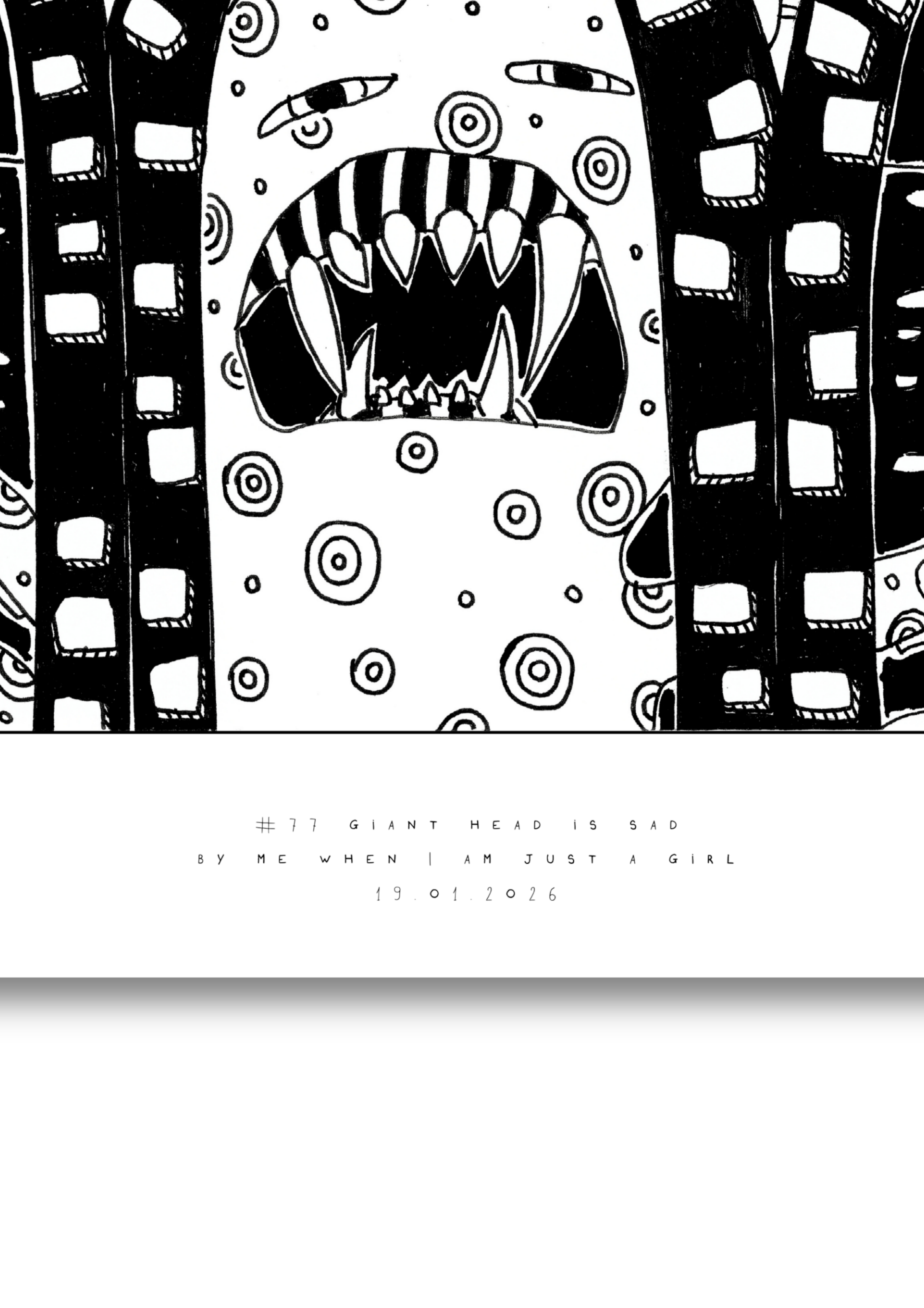 #77  - Giant head is sad - Semi-Glossy Paper Post