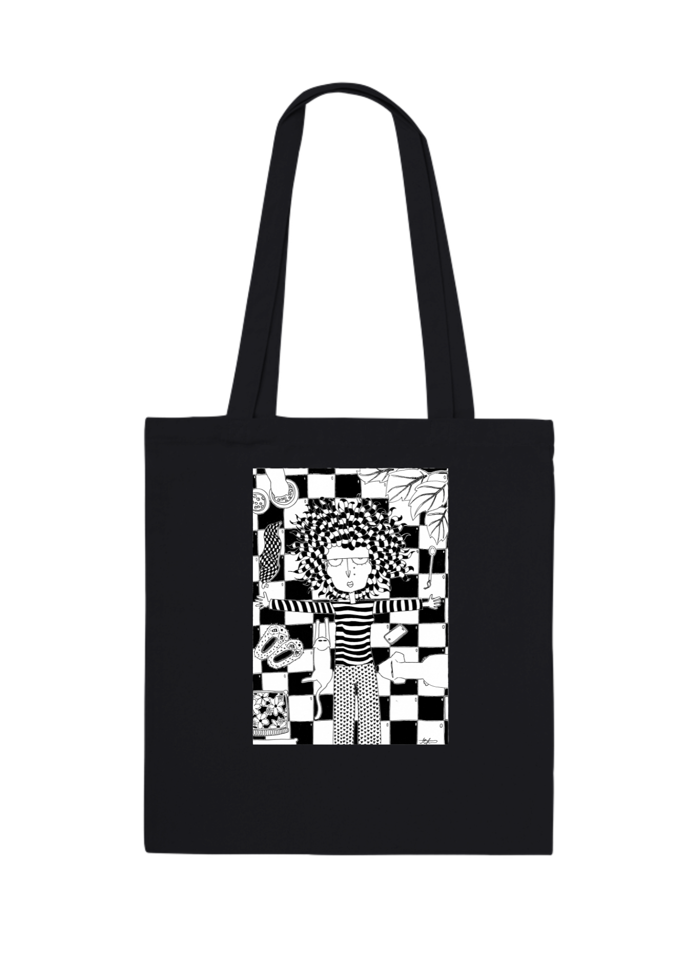 #90 Feeling the weight of the world -  Organic Tote Bag - Black