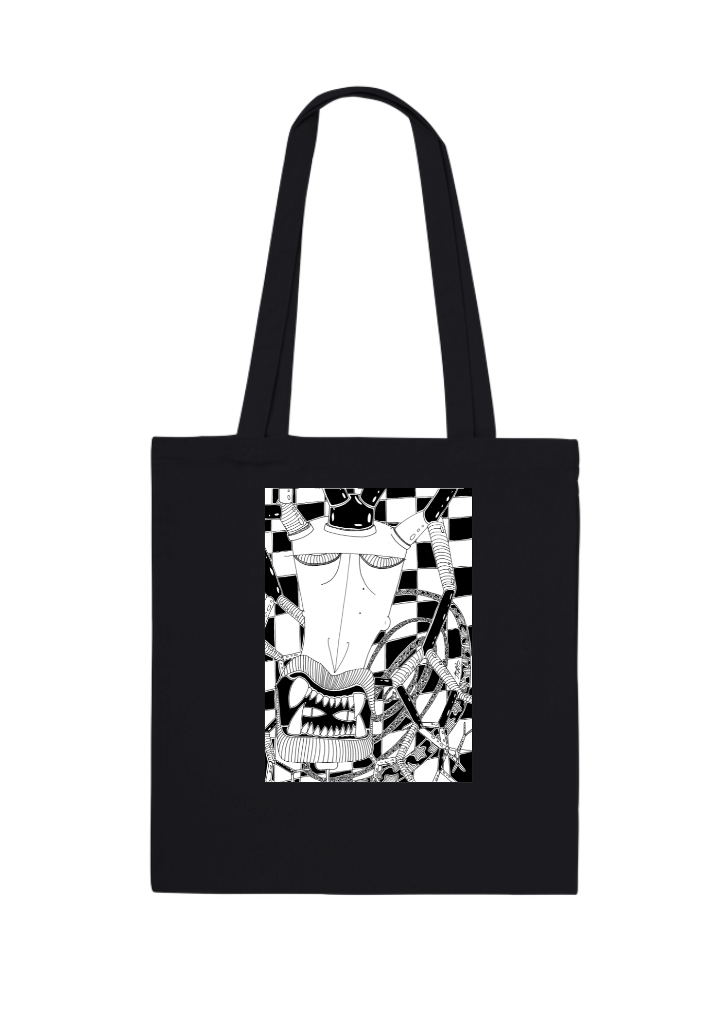 #65 He is just saying hi -  Organic Tote Bag - Black