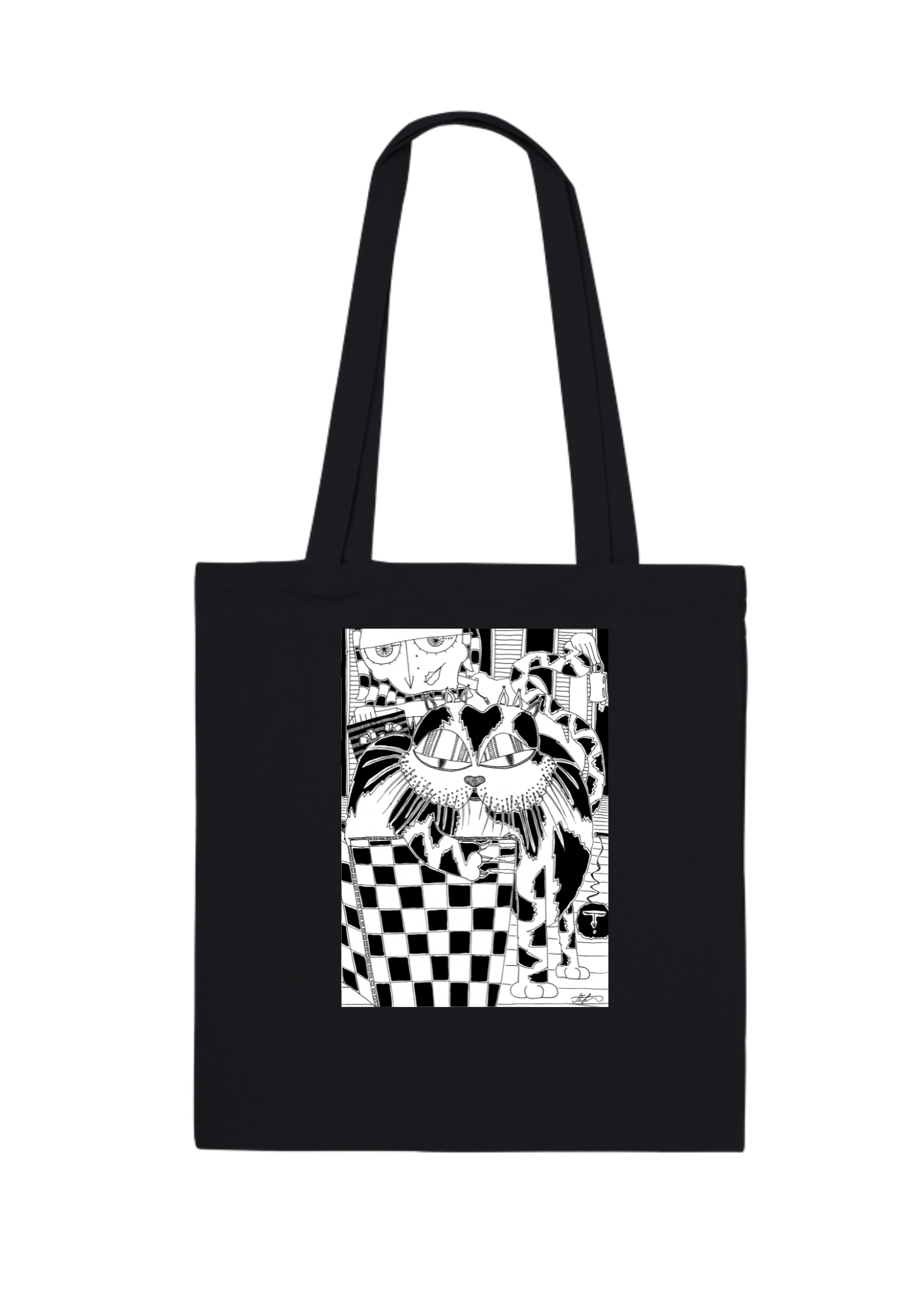 #66 Please don't break the box -  Organic Tote Bag - Black