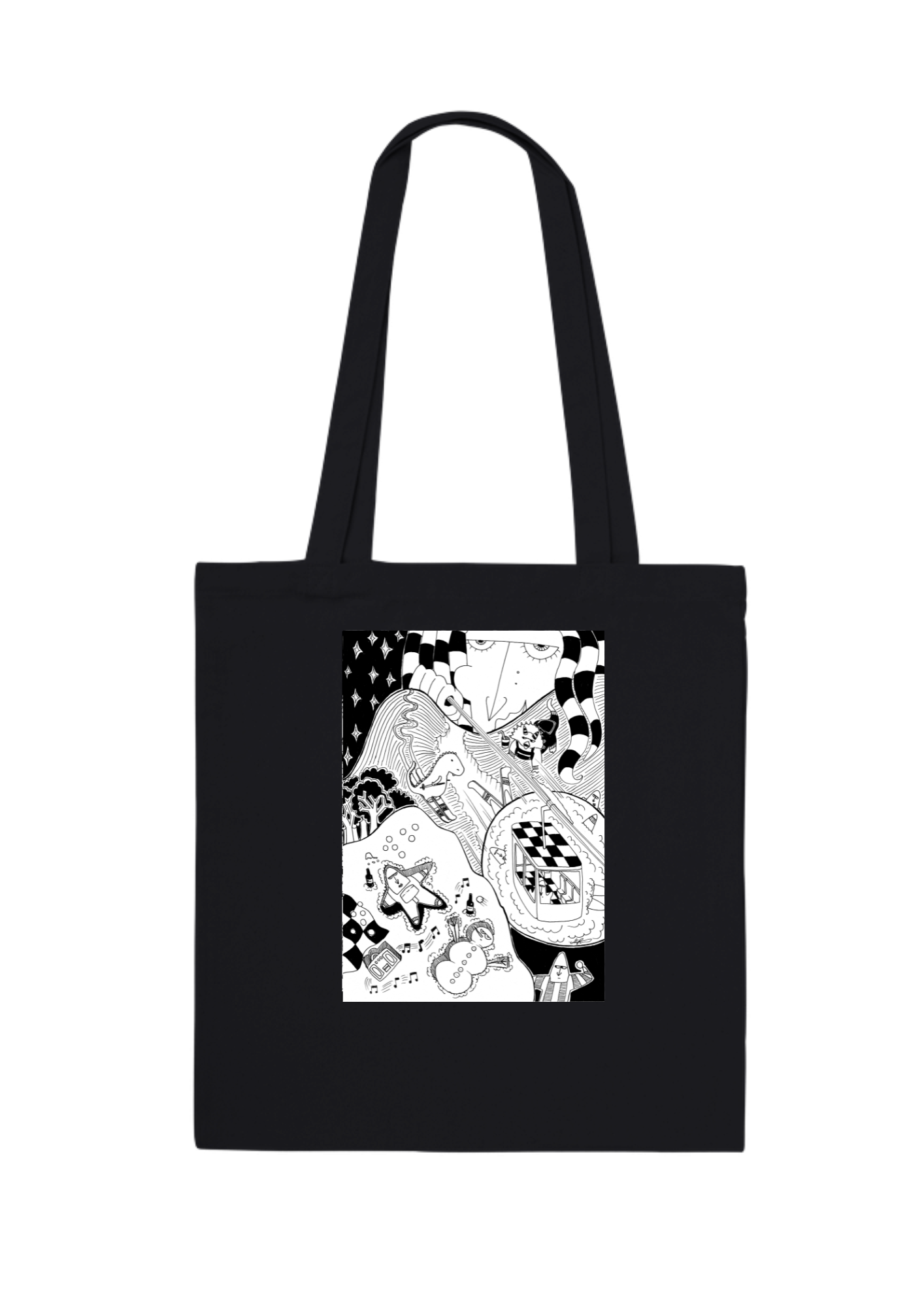#45 Snow star angel -  Organic Tote Bag - Black