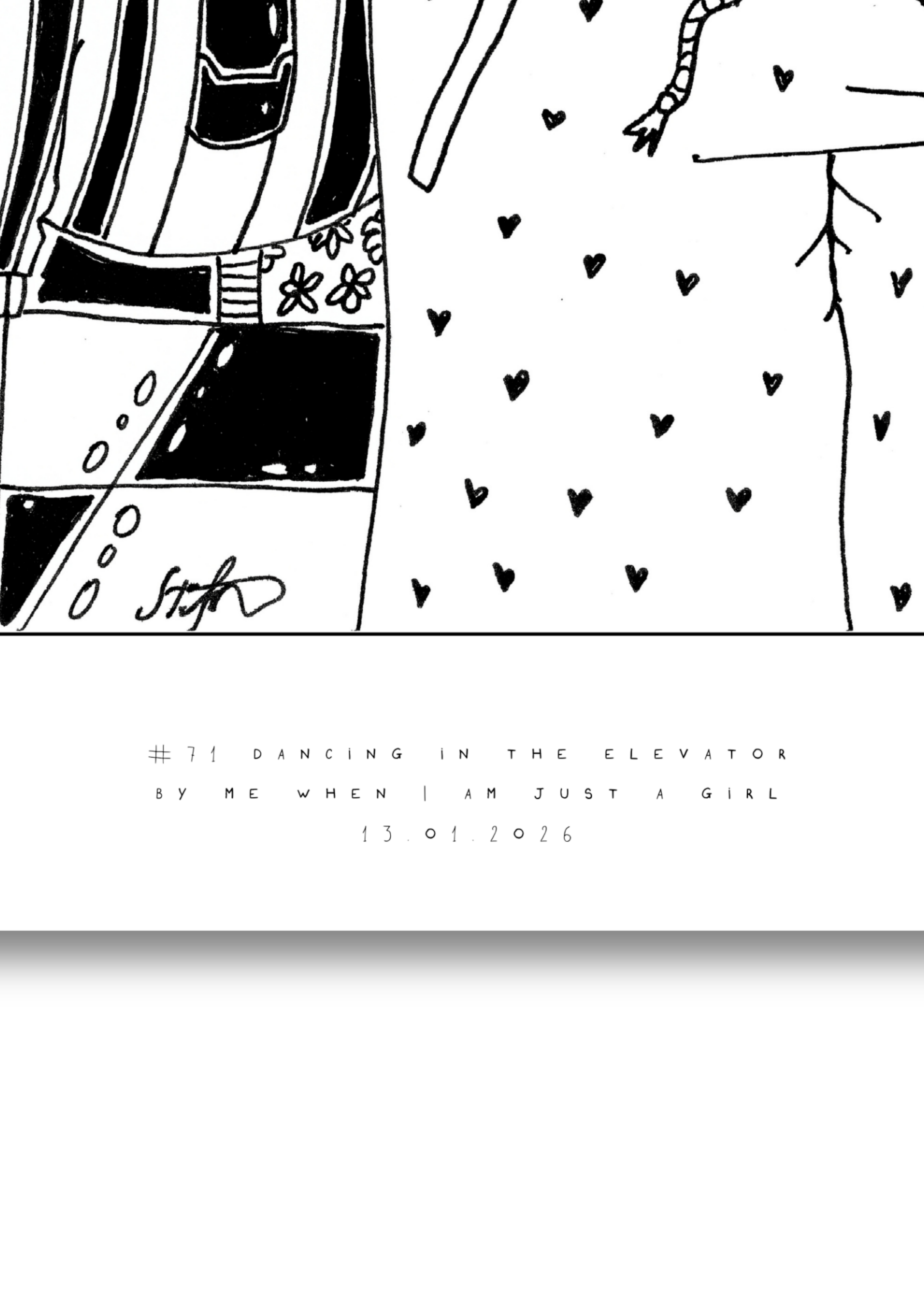 #71 Dancing in the elevator - Semi-Glossy Paper Poster