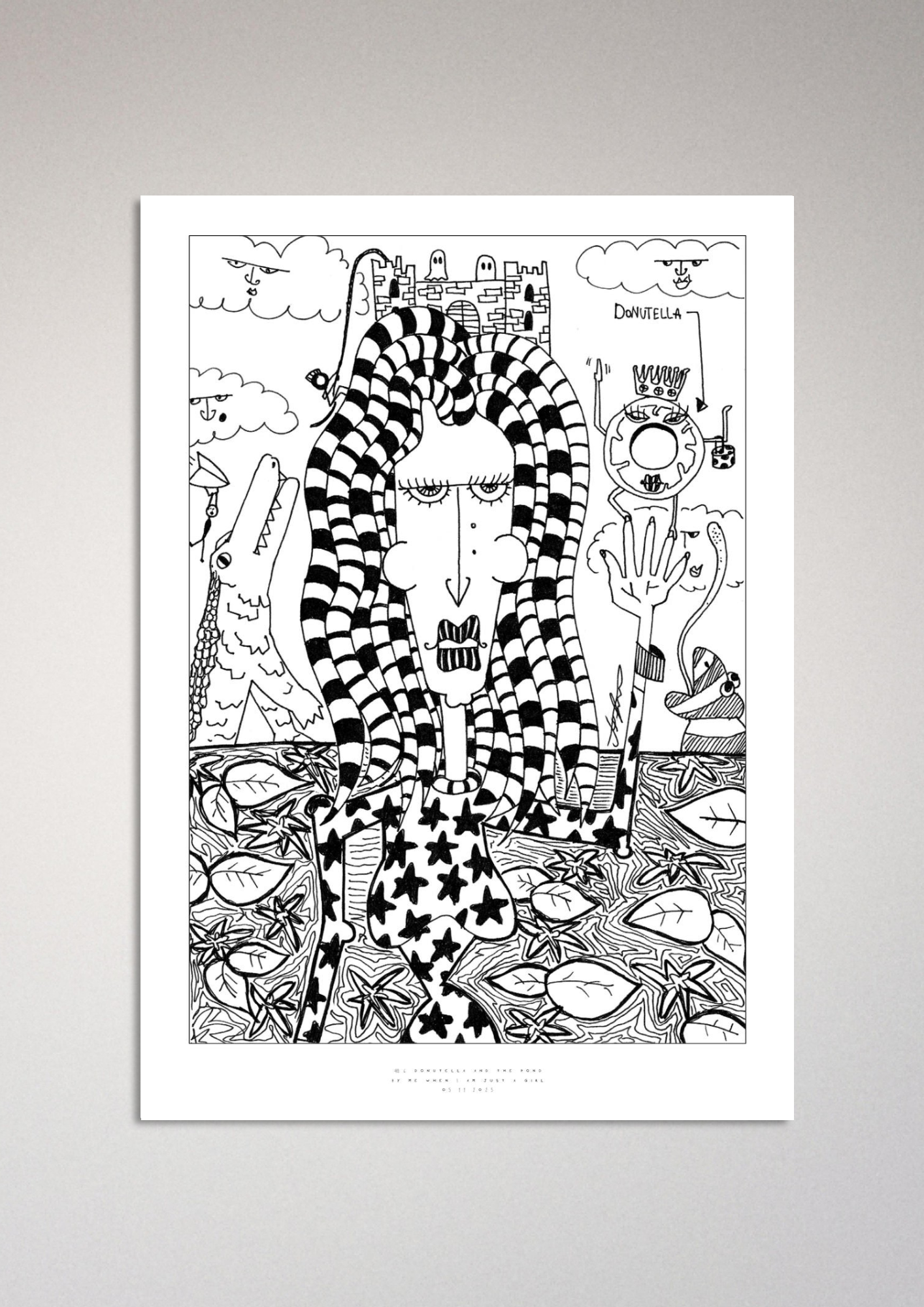 #4 Donutella and the pond - Semi-Glossy Paper Poster