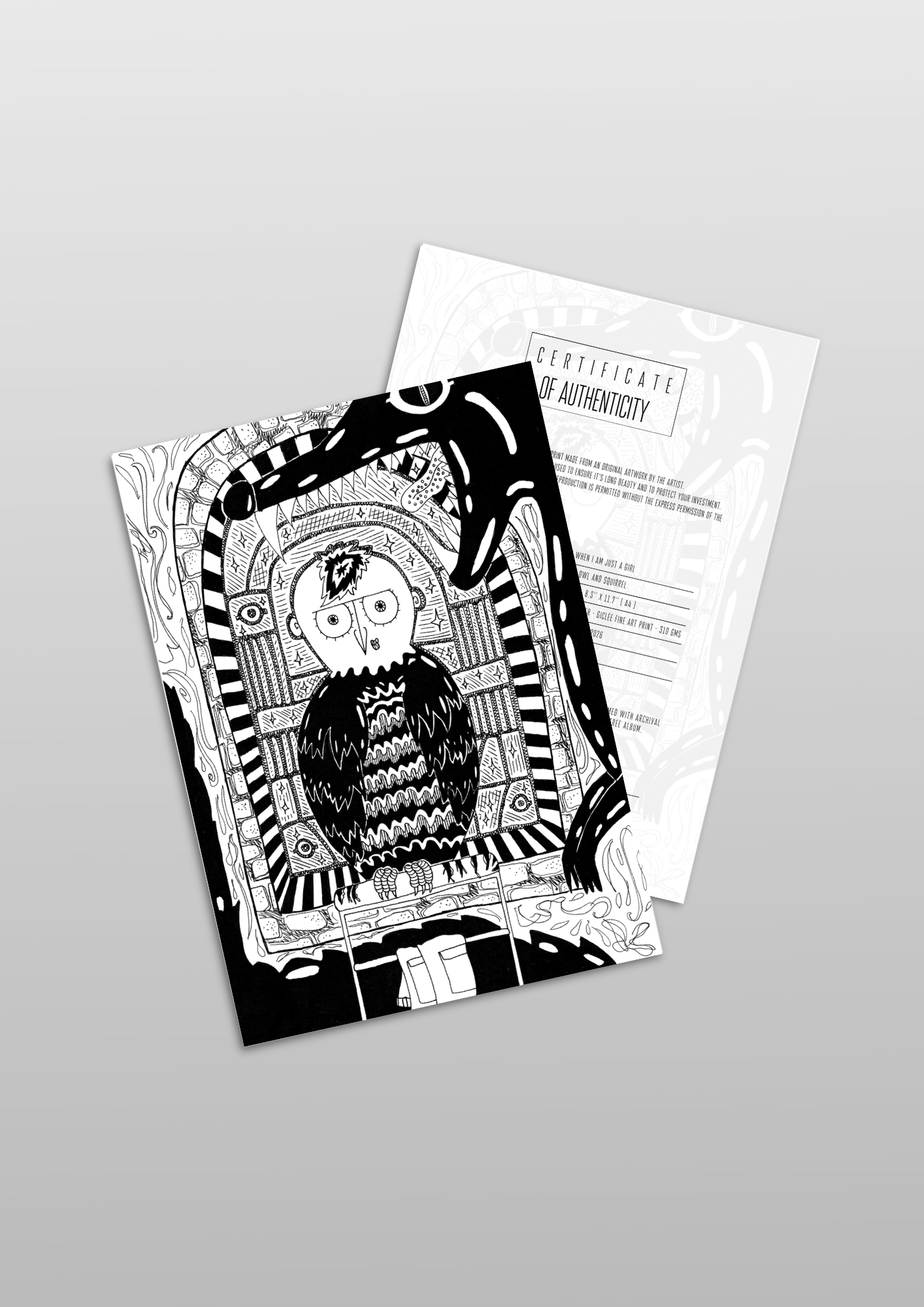 #37 Owl and squirrel - Gilcèe Print