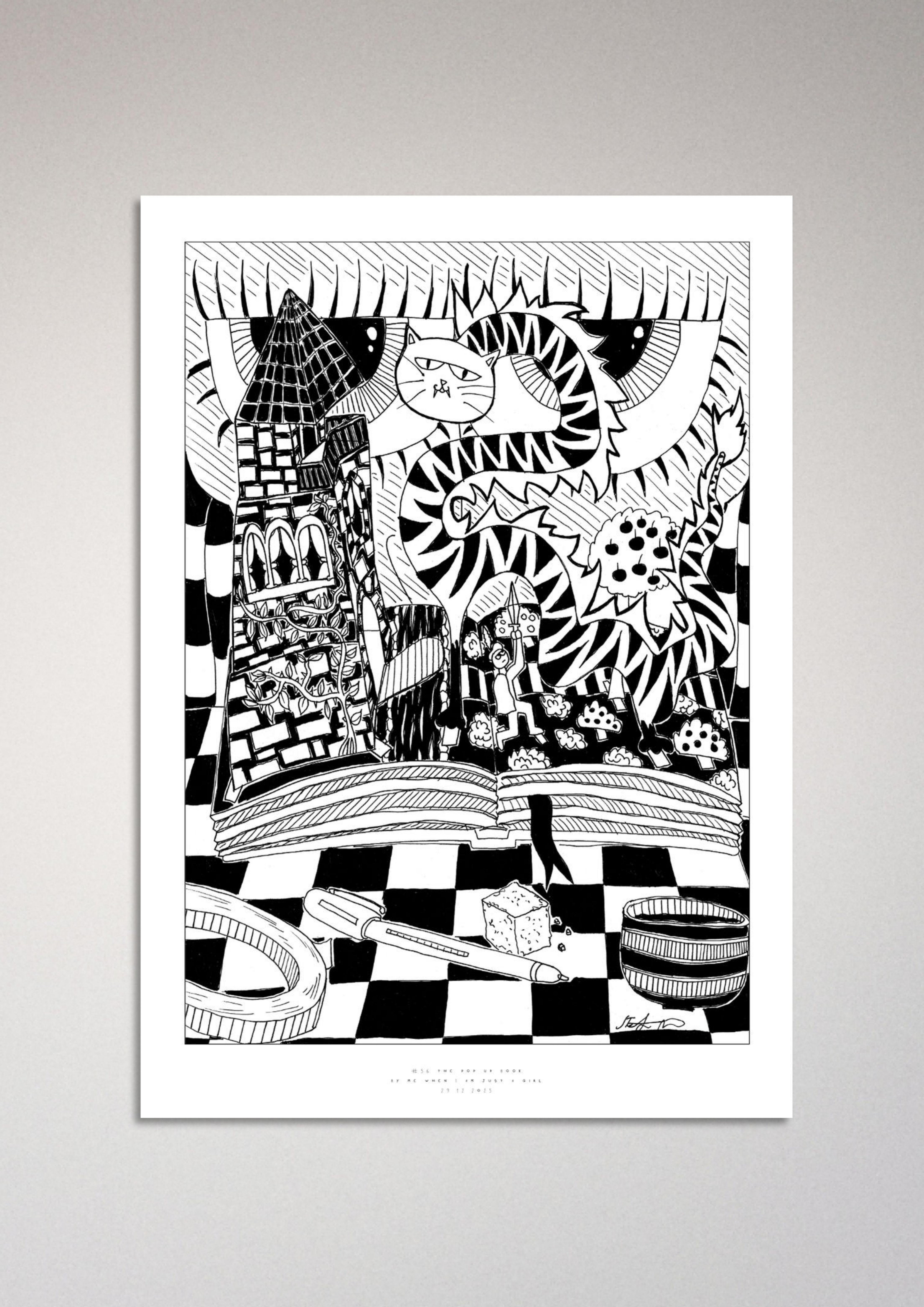 #56 The pop up book -  Semi-Glossy Paper Poster