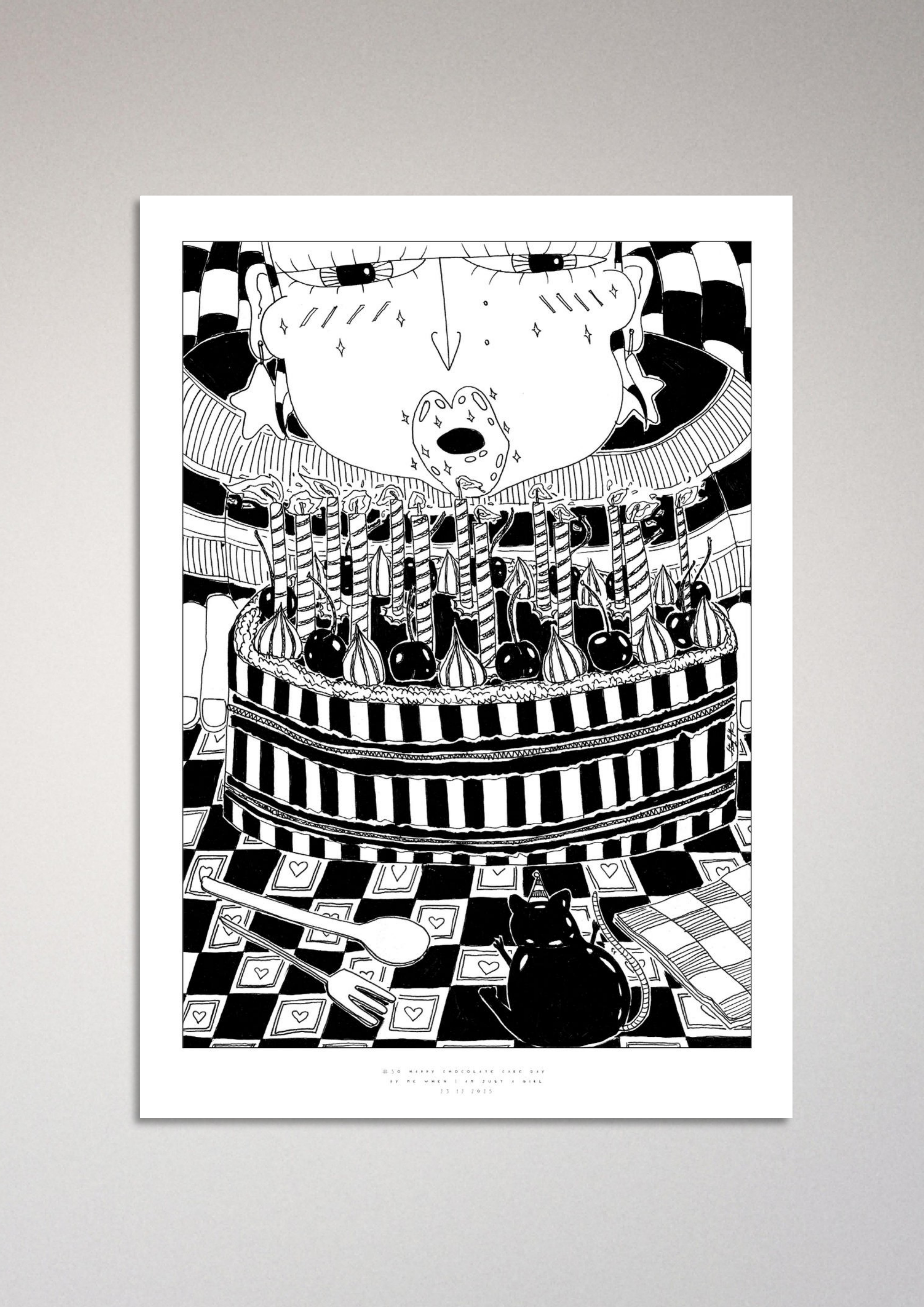 #50 Happy chocolate cake day - Semi-Glossy Paper Poster