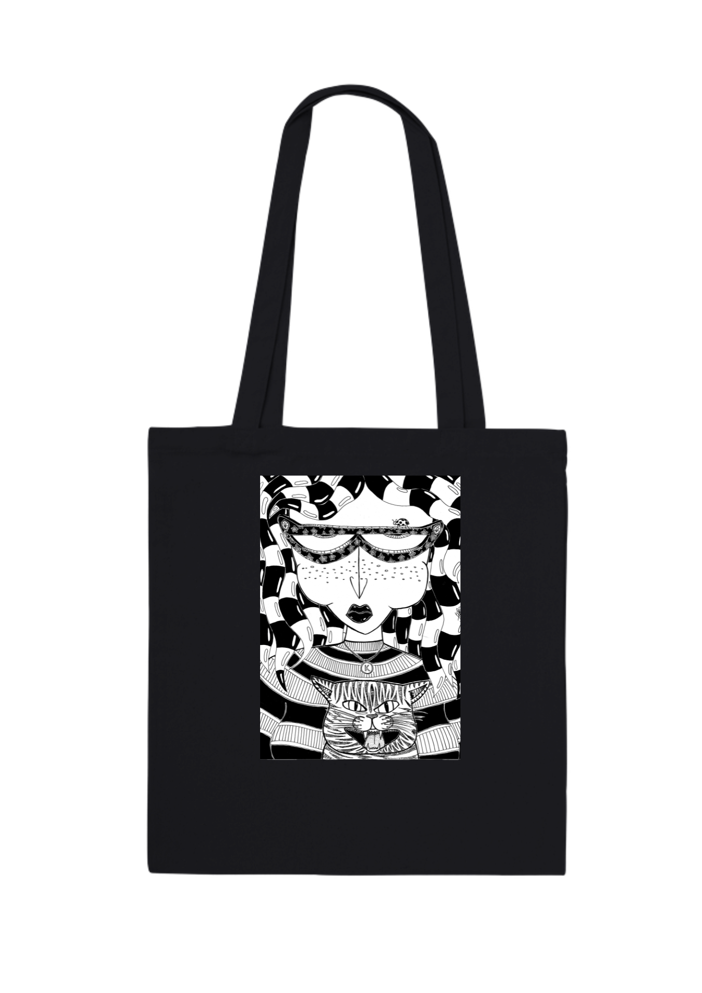 #75 What did you say to me? -  Organic Tote Bag - Black