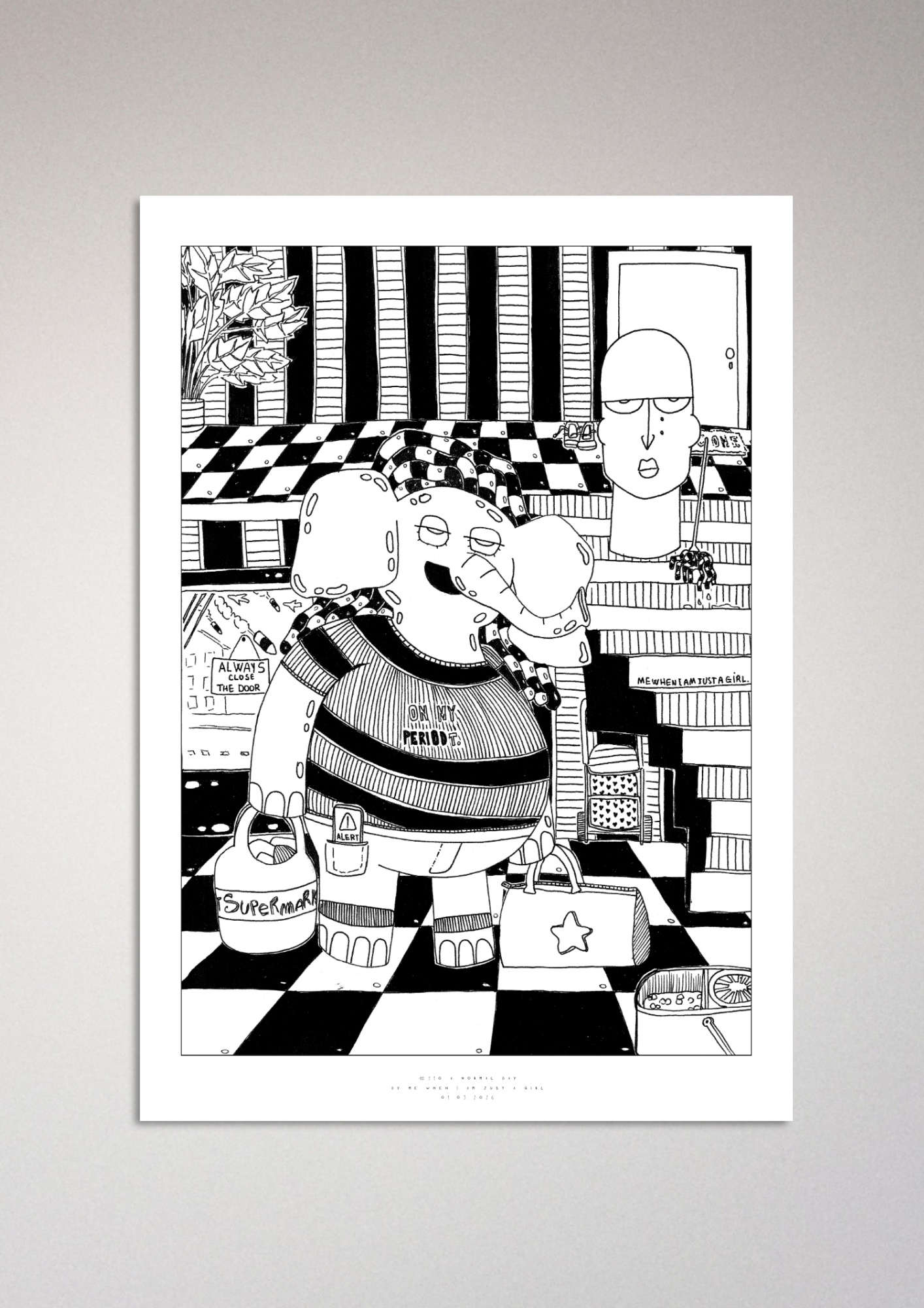 #110 - A normal day - Semi-Glossy Paper Poster