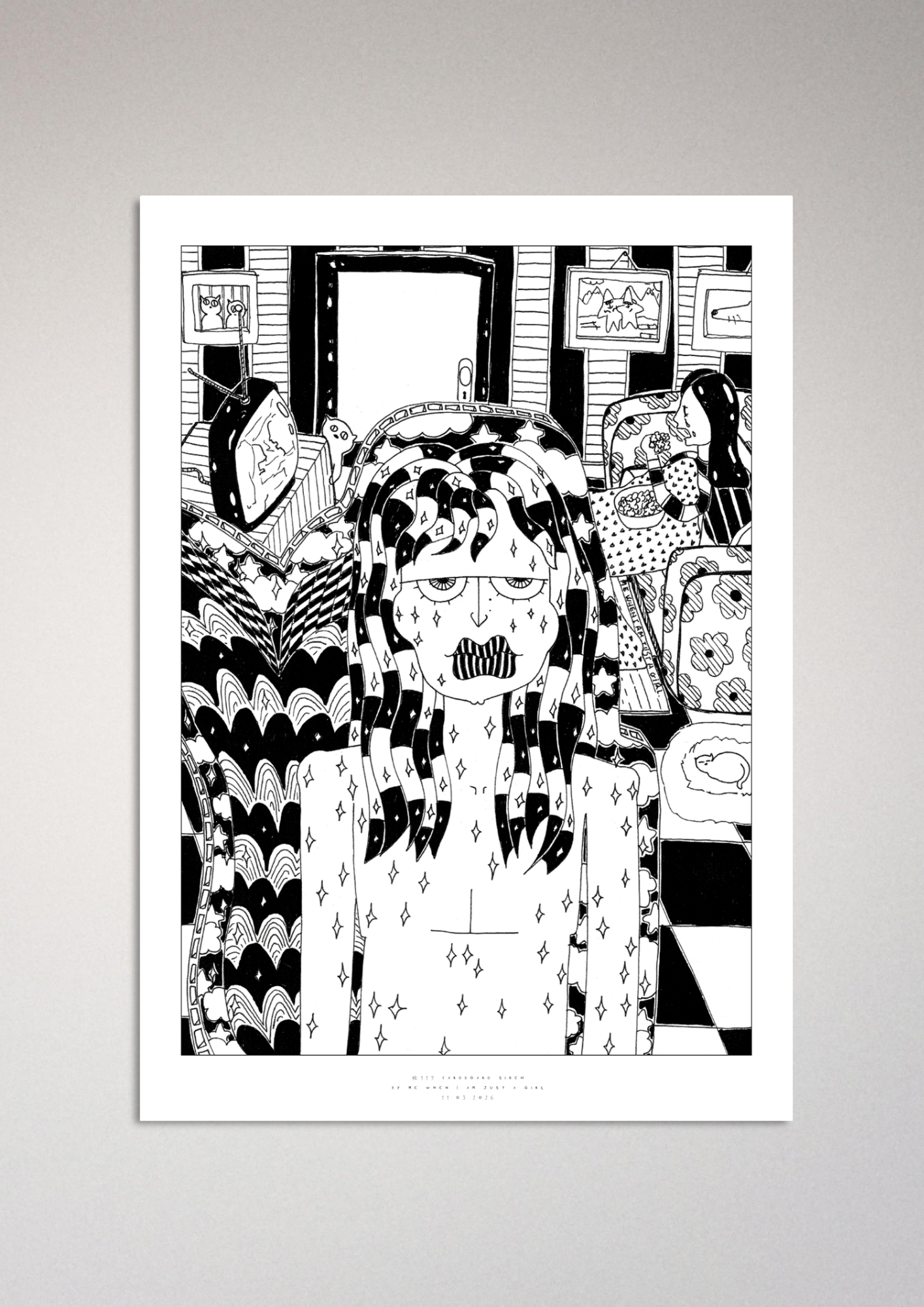 #119 Cardboard Siren -  Semi-Glossy Paper Poster