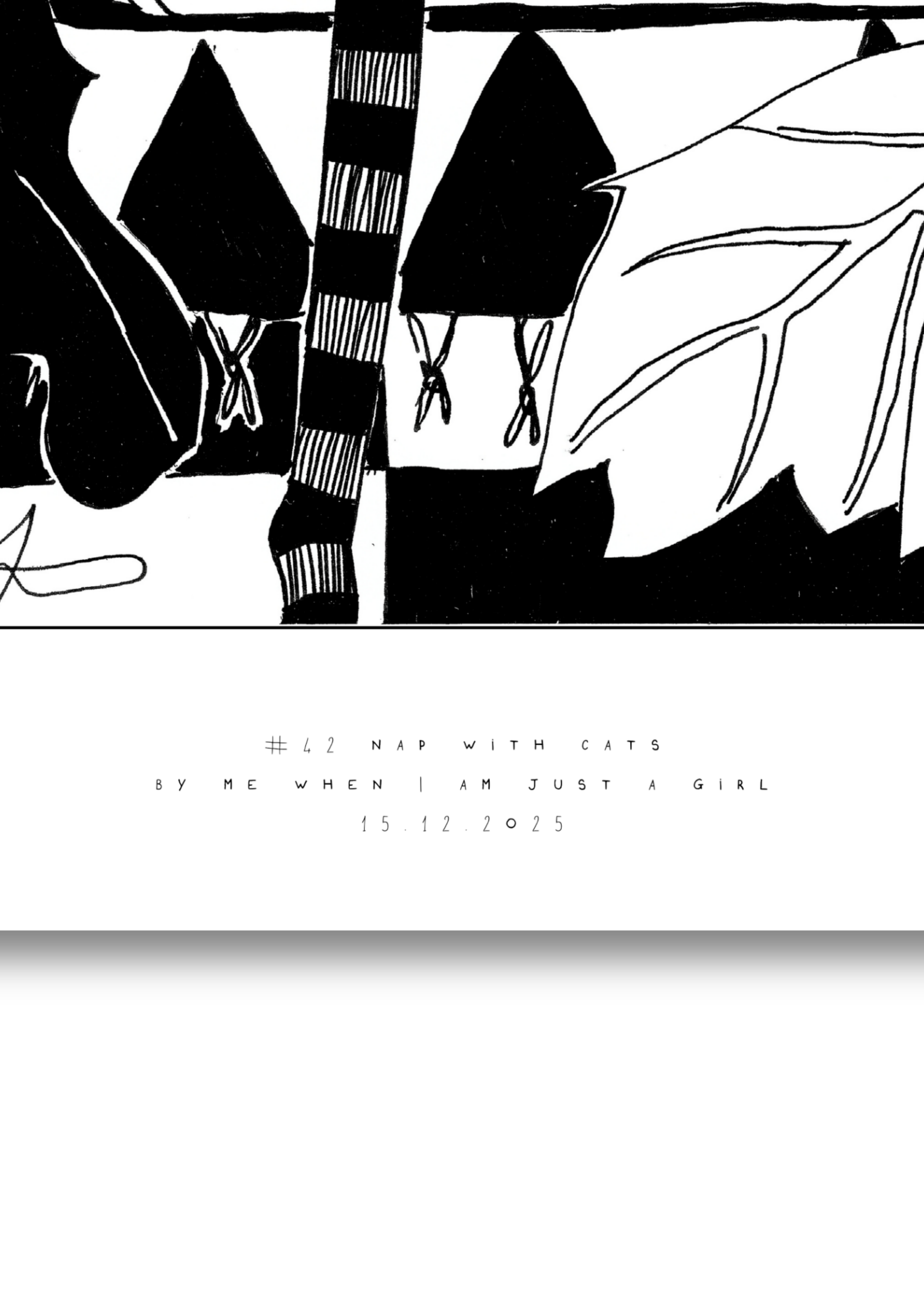 #42 Nap with cats - Semi-Glossy Paper Poster