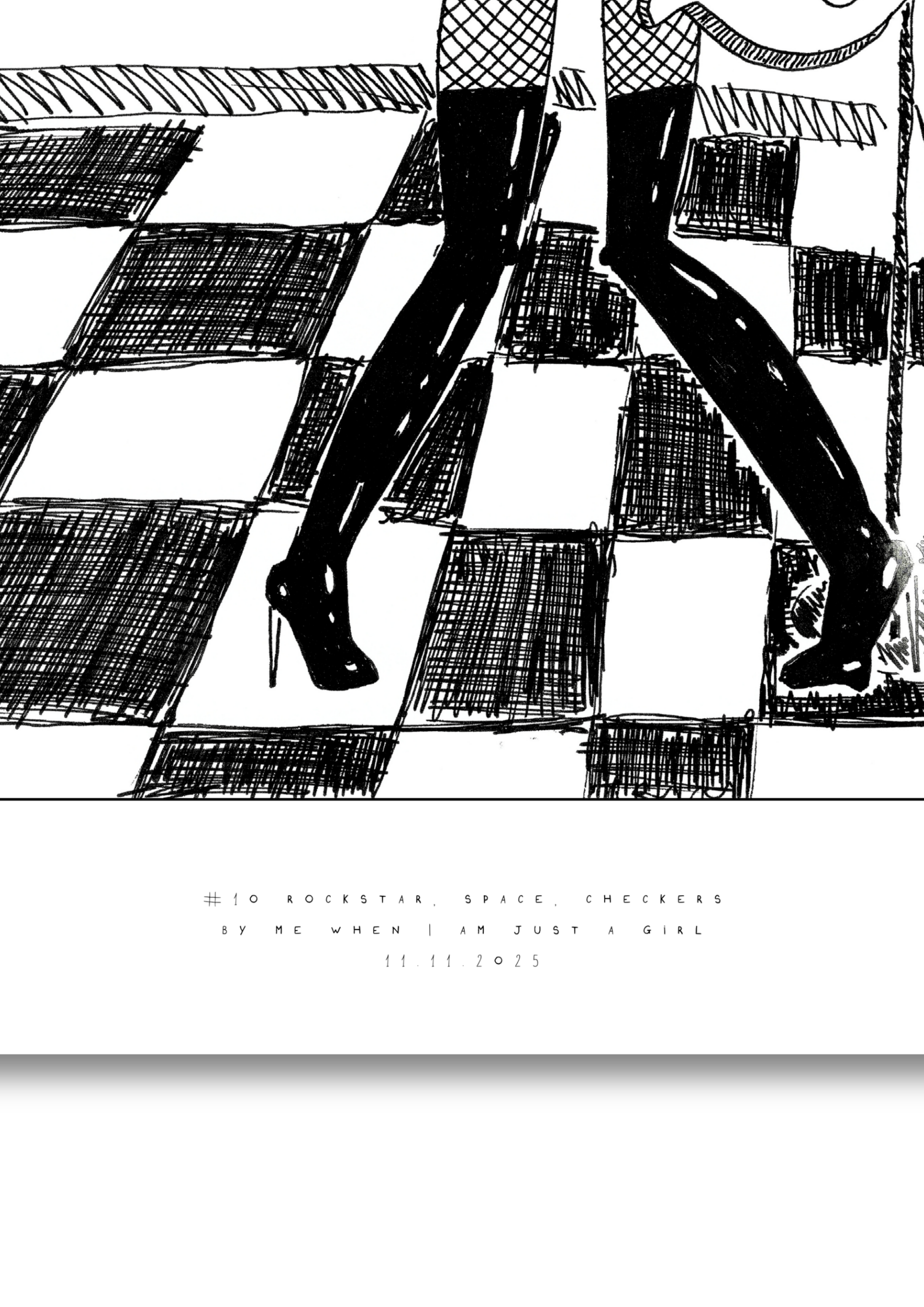 #10 rockstar, space checkers  - Semi-Glossy Paper Poster